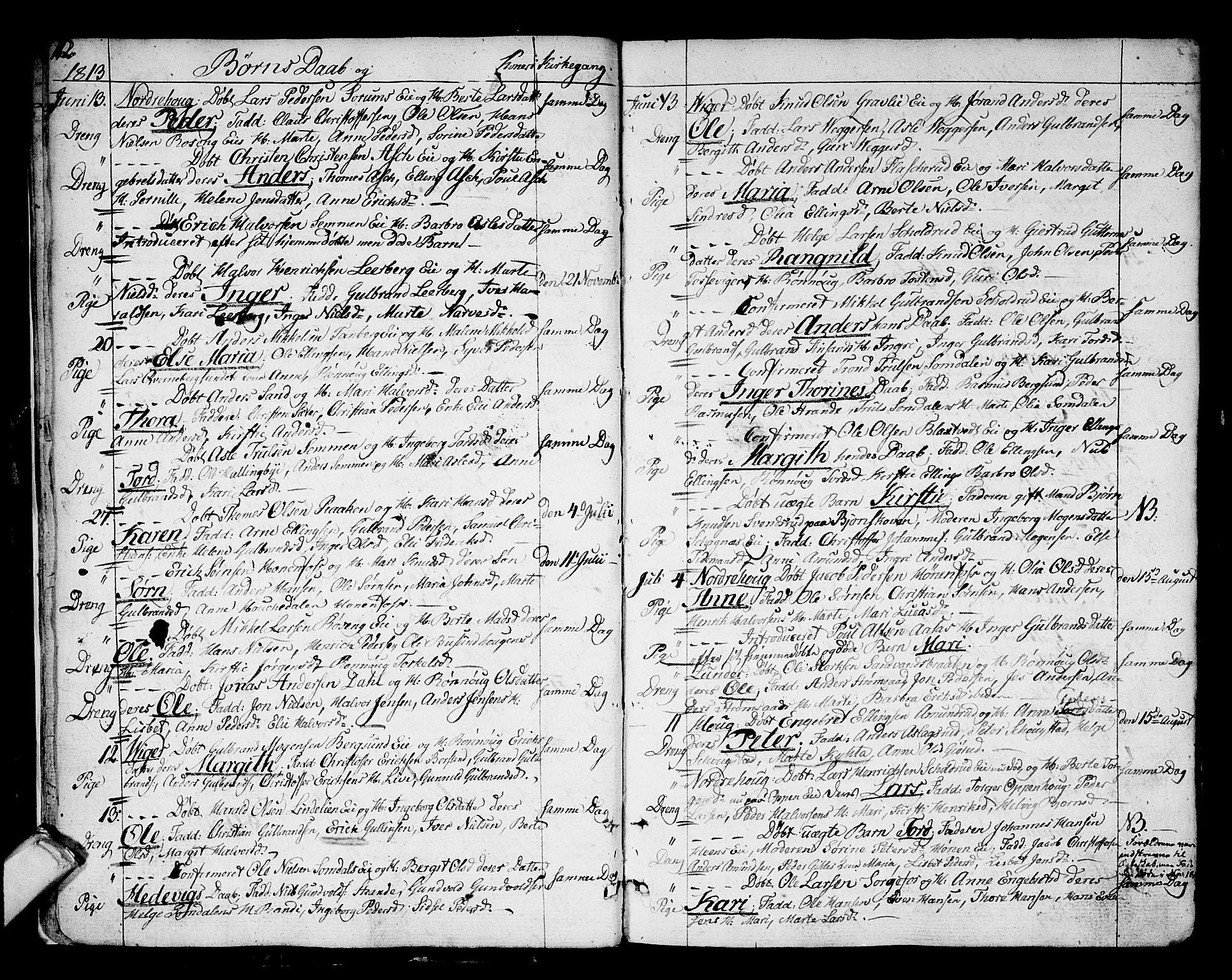 Norderhov kirkebøker, AV/SAKO-A-237/F/Fa/L0007: Parish register (official) no. 7, 1812-1814, p. 12