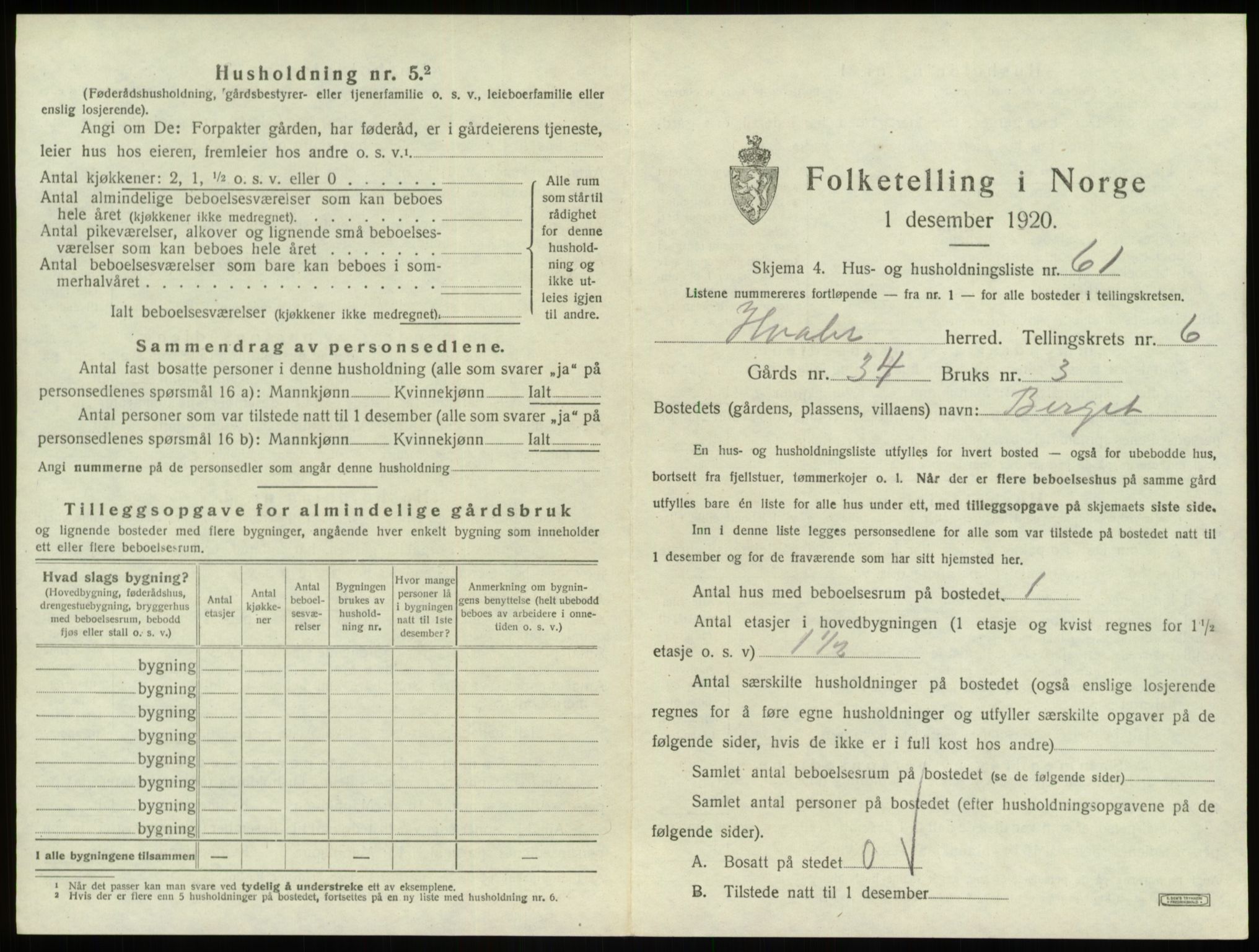 SAO, 1920 census for Hvaler, 1920, p. 1113