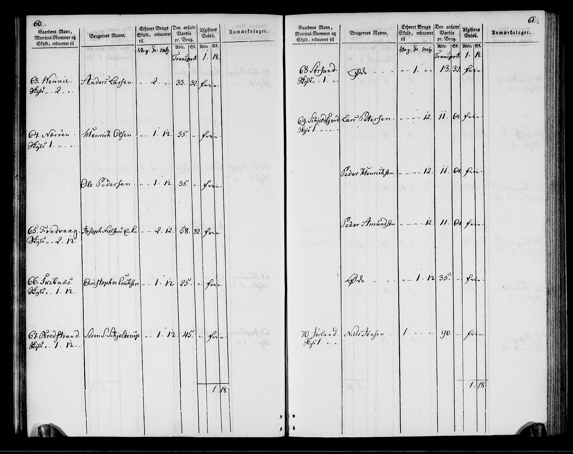 Rentekammeret inntil 1814, Realistisk ordnet avdeling, RA/EA-4070/N/Ne/Nea/L0164: Vesterålen, Andenes og Lofoten fogderi. Oppebørselsregister, 1803, p. 33