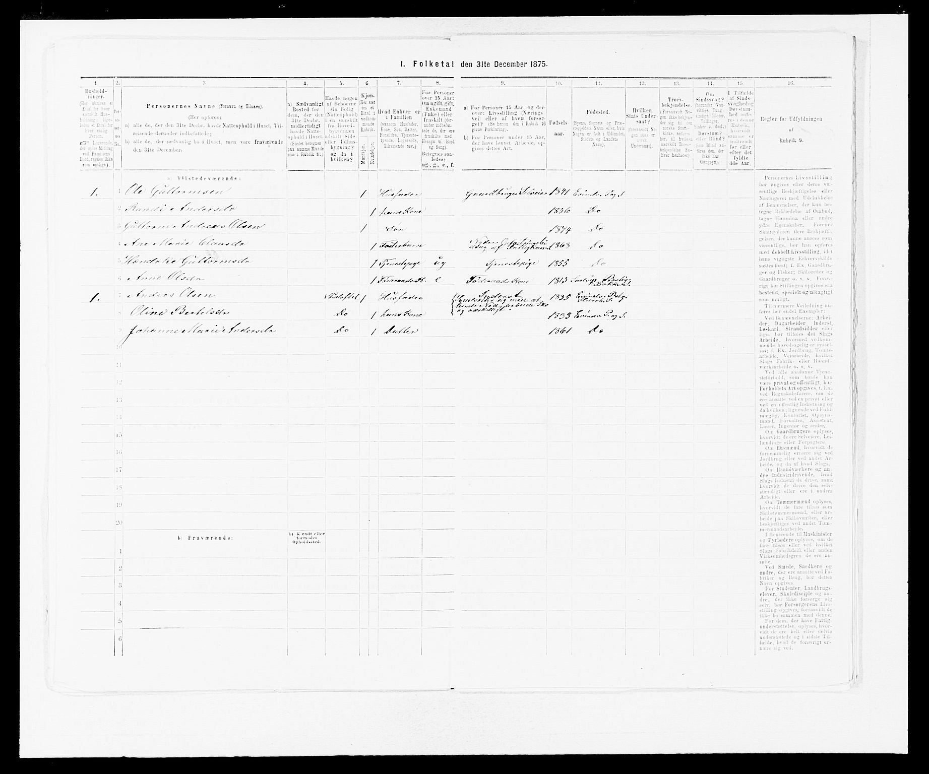 SAB, 1875 census for 1411P Eivindvik, 1875, p. 928