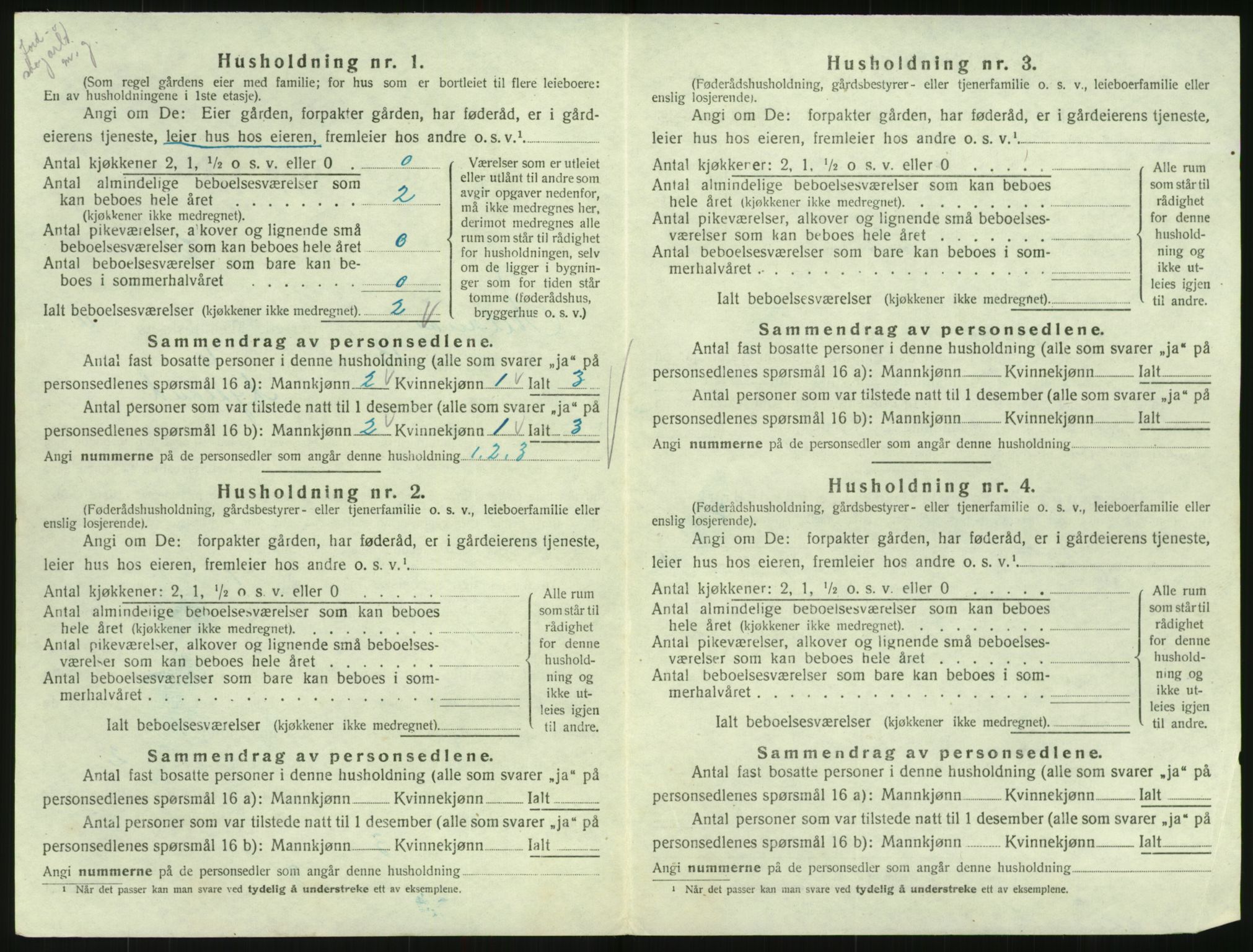 SAK, 1920 census for Iveland, 1920, p. 234