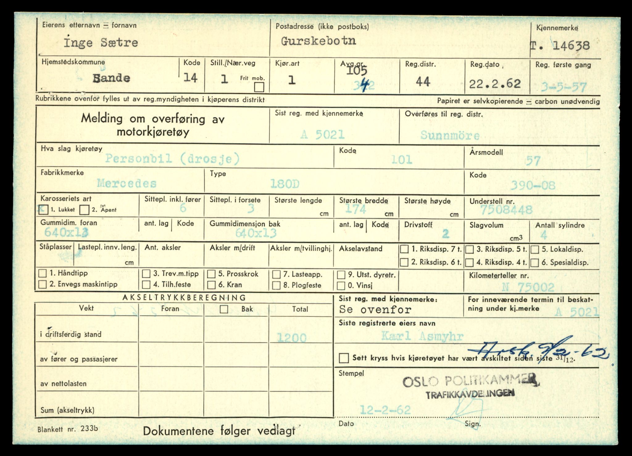 Møre og Romsdal vegkontor - Ålesund trafikkstasjon, SAT/A-4099/F/Fe/L0047: Registreringskort for kjøretøy T 14580 - T 14720, 1927-1998, p. 1475