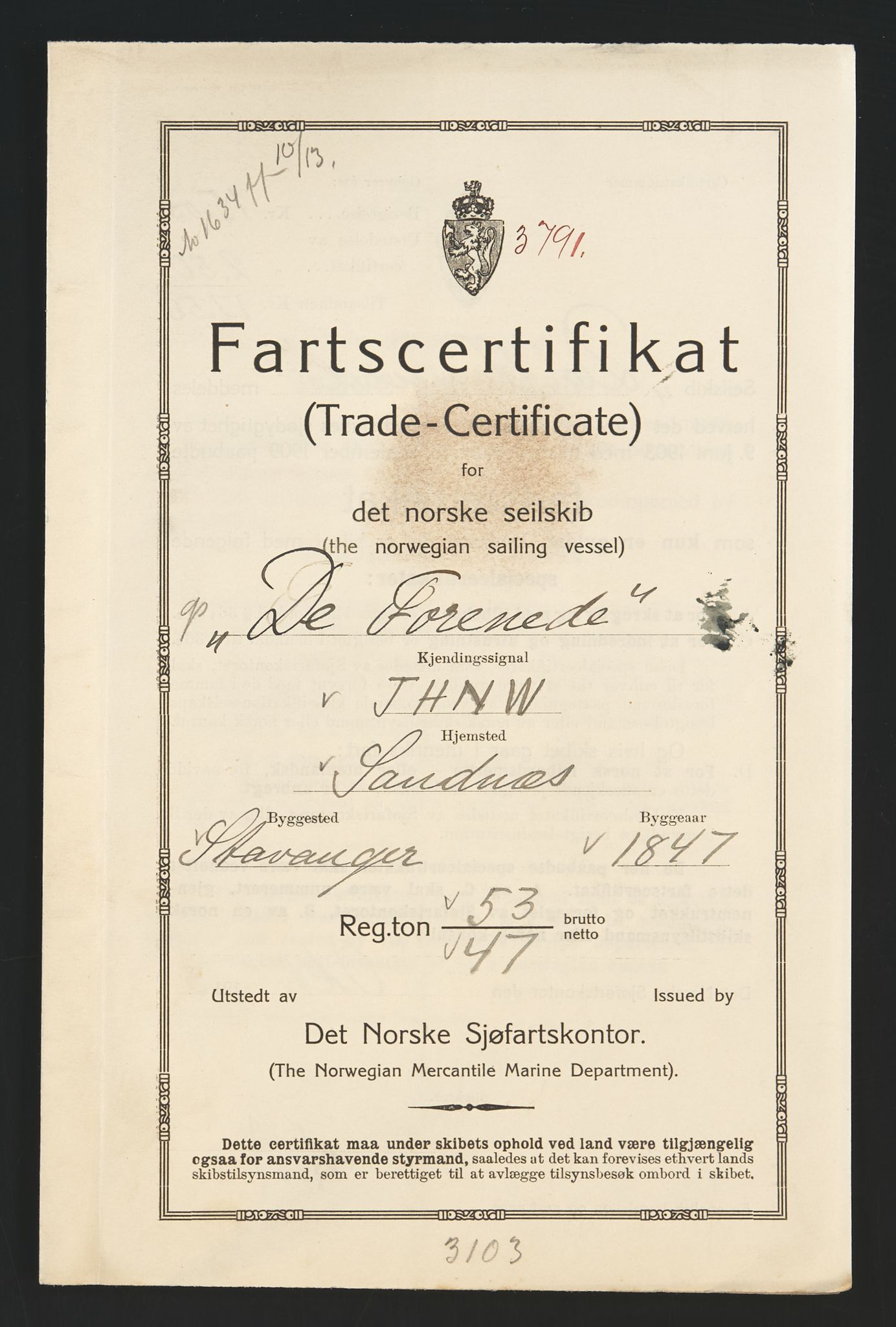 Sjøfartsdirektoratet med forløpere, skipsmapper slettede skip, AV/RA-S-4998/F/Fa/L0235: --, 1847-1930, p. 529