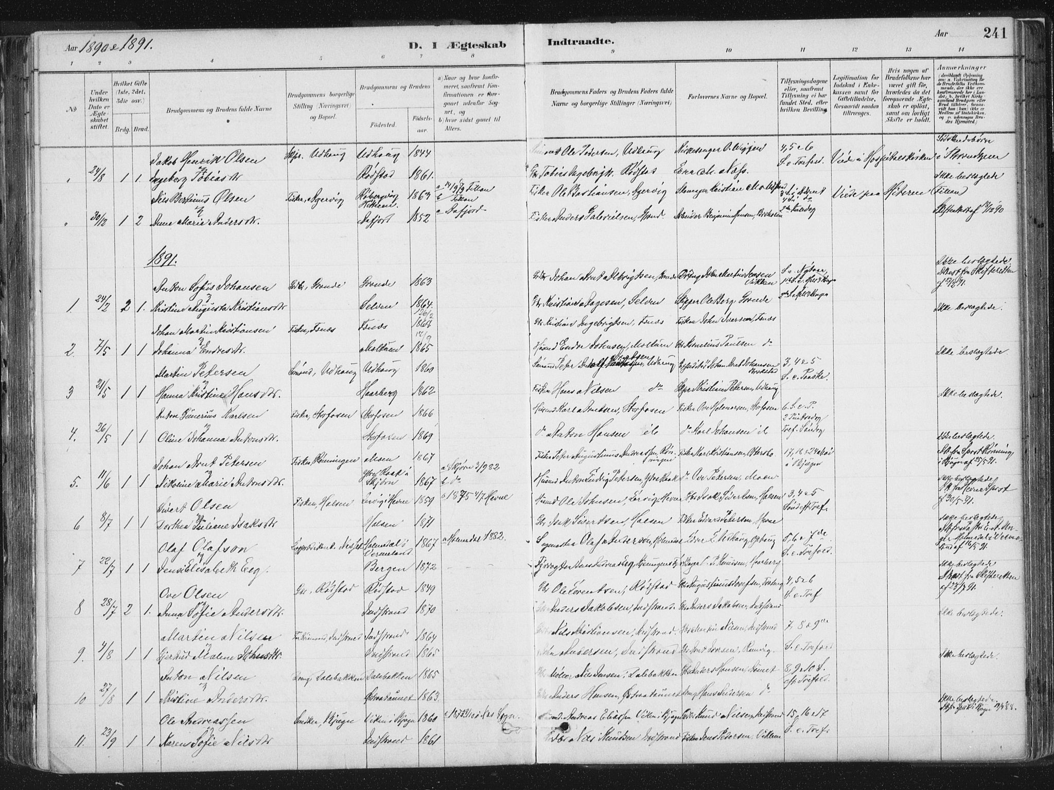 Ministerialprotokoller, klokkerbøker og fødselsregistre - Sør-Trøndelag, SAT/A-1456/659/L0739: Parish register (official) no. 659A09, 1879-1893, p. 241