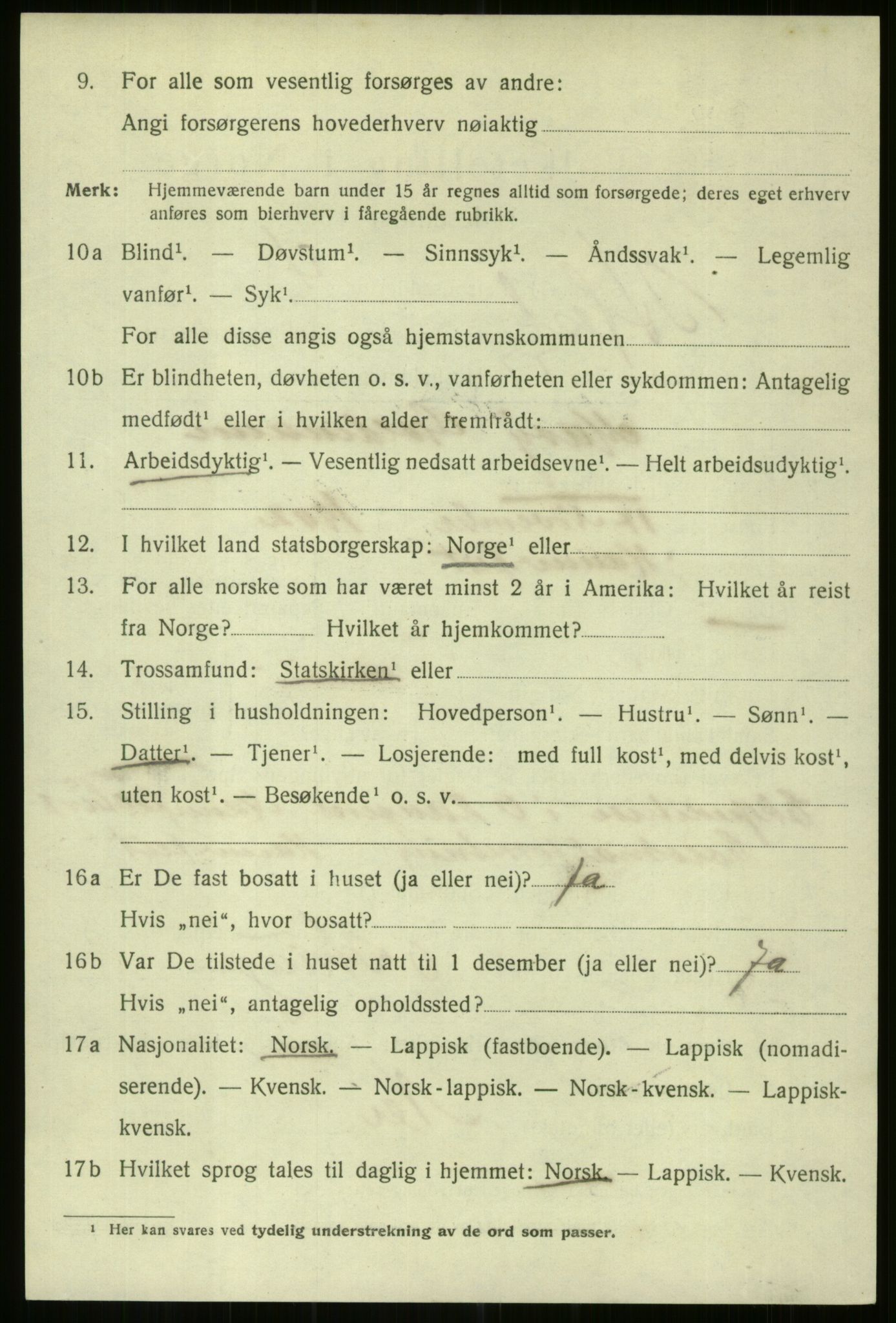 SATØ, 1920 census for Hammerfest, 1920, p. 7576