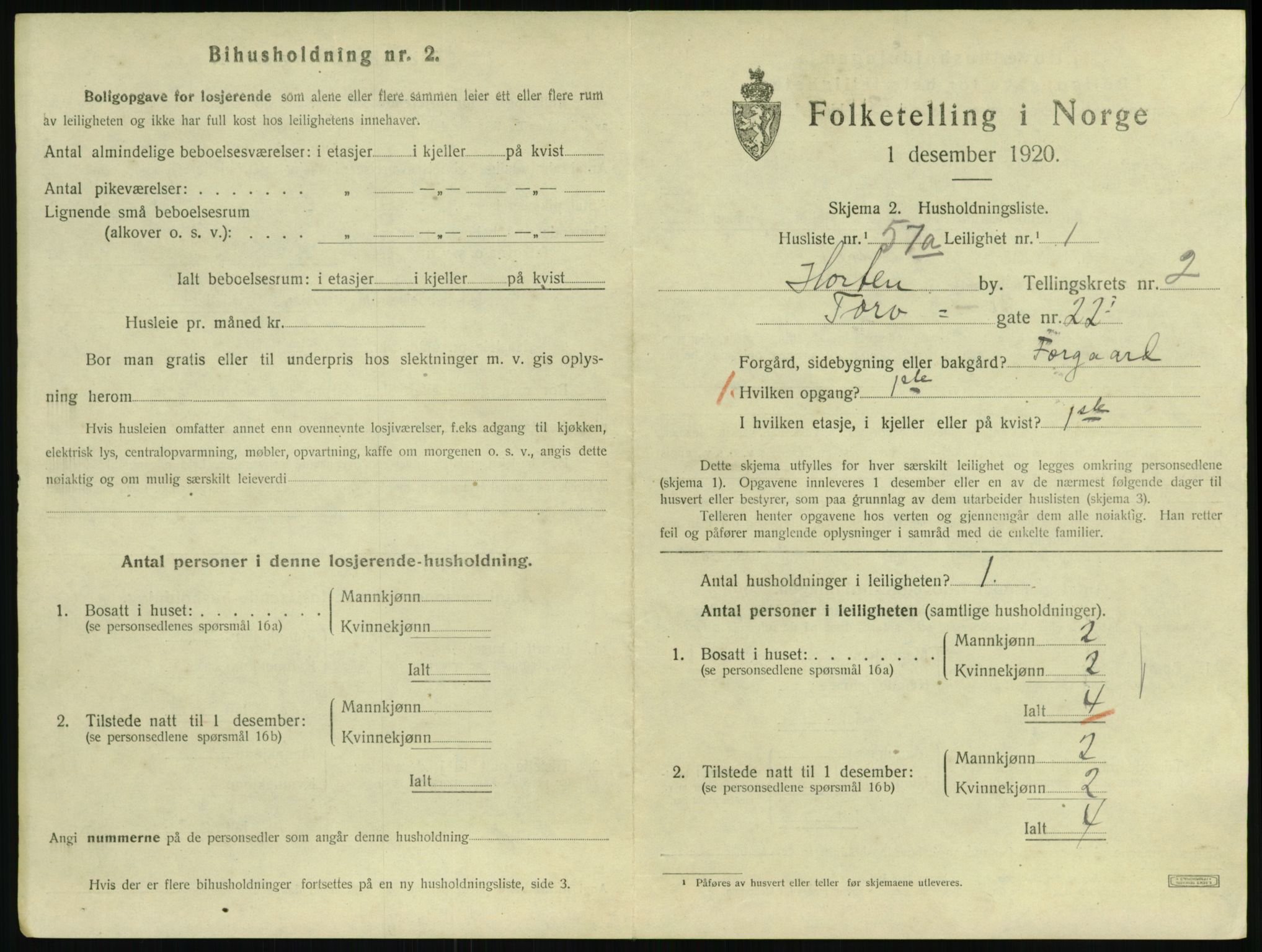 SAKO, 1920 census for Horten, 1920, p. 3535