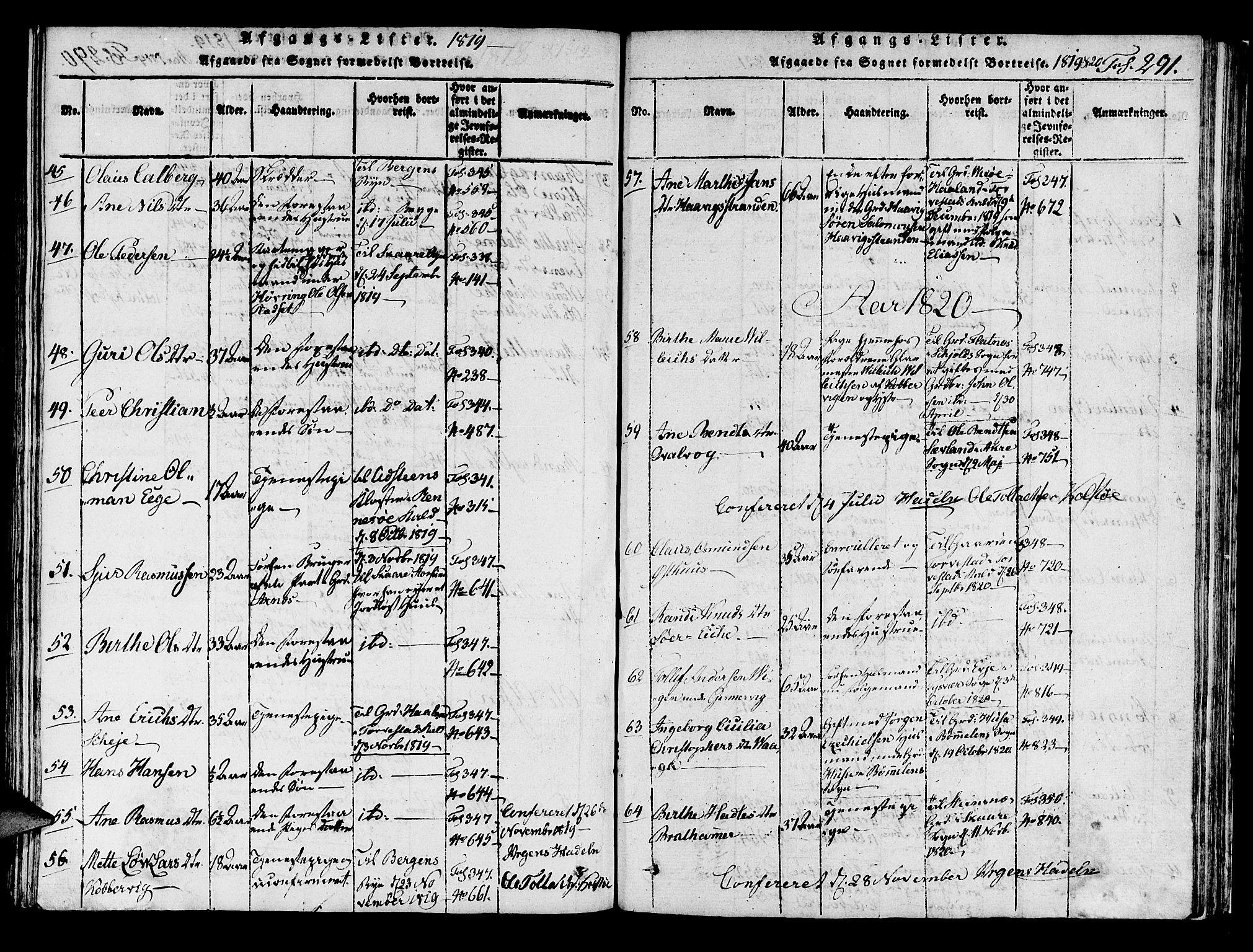 Avaldsnes sokneprestkontor, SAST/A -101851/H/Ha/Haa/L0004: Parish register (official) no. A 4, 1816-1825, p. 291