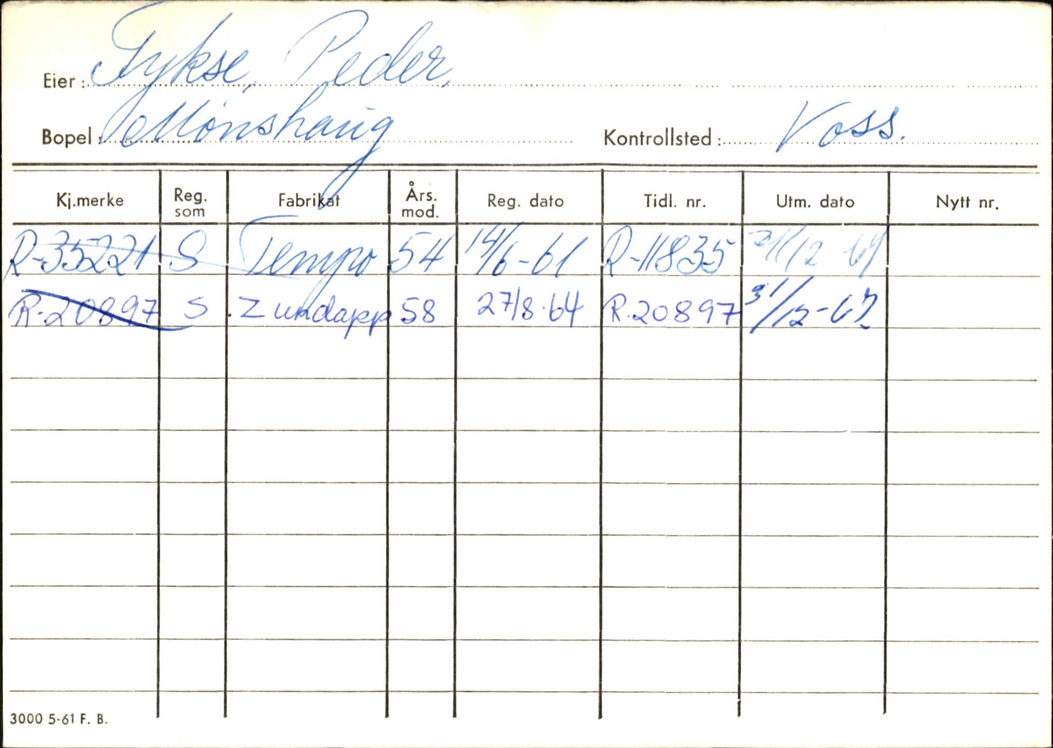 Statens vegvesen, Hordaland vegkontor, AV/SAB-A-5201/2/Ha/L0015: R-eierkort F-G, 1920-1971, p. 9