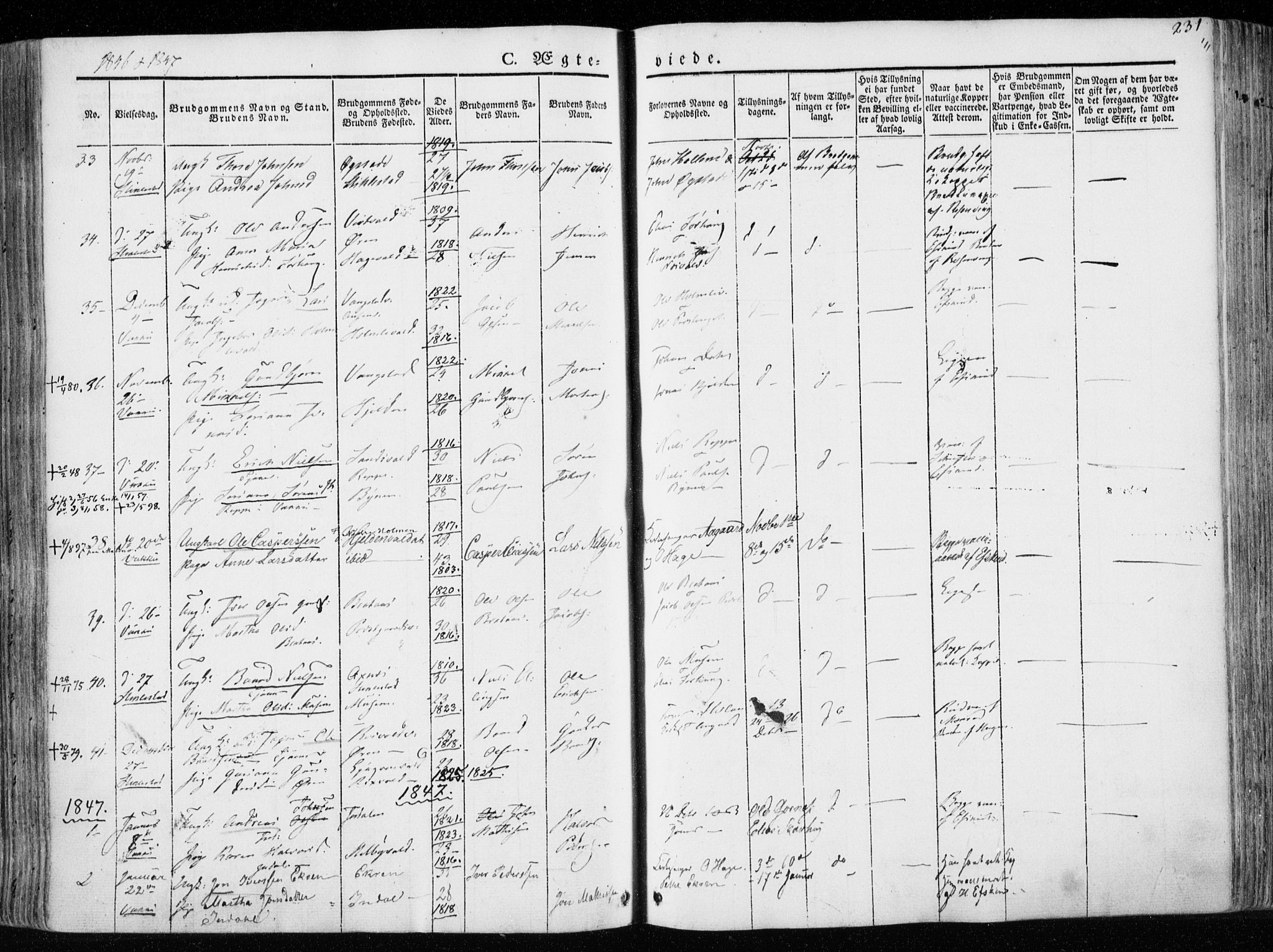 Ministerialprotokoller, klokkerbøker og fødselsregistre - Nord-Trøndelag, SAT/A-1458/723/L0239: Parish register (official) no. 723A08, 1841-1851, p. 231
