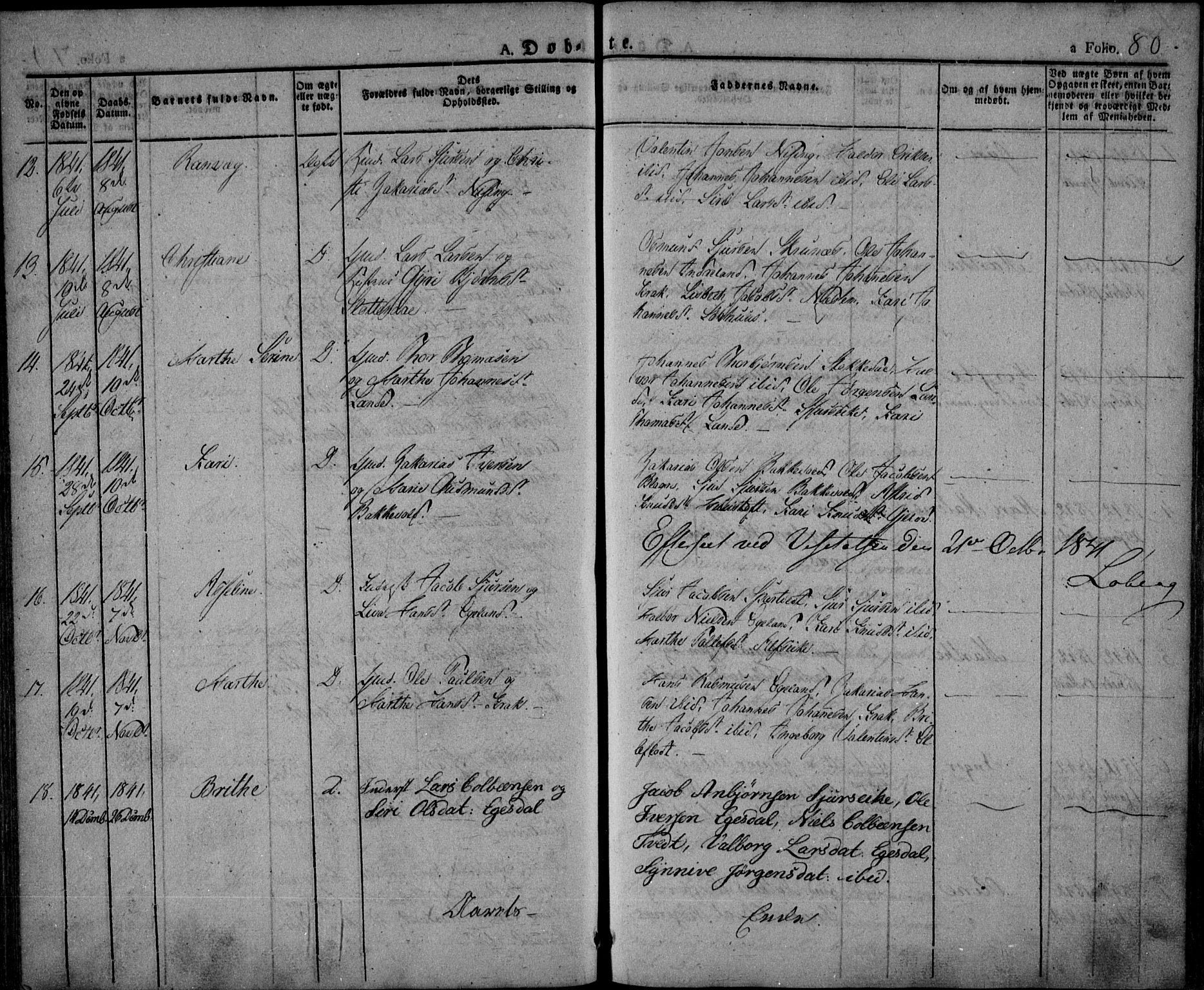 Skjold sokneprestkontor, AV/SAST-A-101847/H/Ha/Haa/L0005: Parish register (official) no. A 5, 1830-1856, p. 80