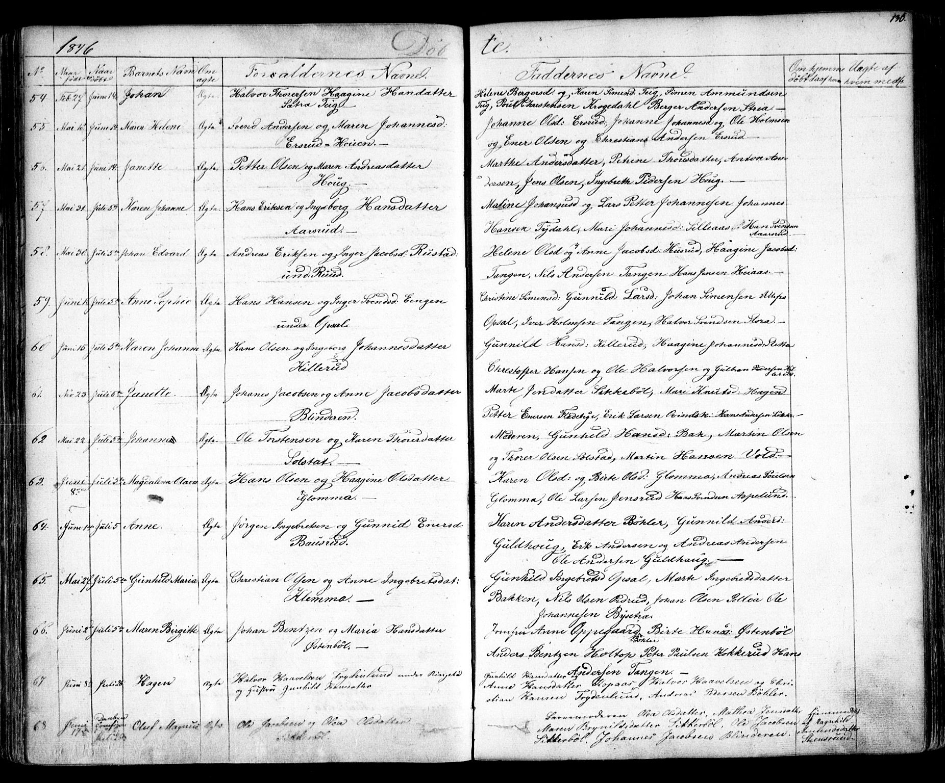 Enebakk prestekontor Kirkebøker, AV/SAO-A-10171c/F/Fa/L0009: Parish register (official) no. I 9, 1832-1861, p. 130