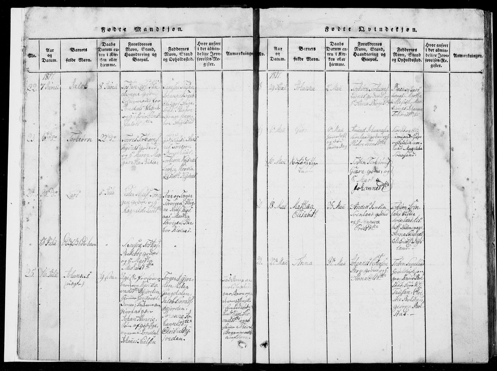 Strandebarm sokneprestembete, AV/SAB-A-78401/H/Hab: Parish register (copy) no. A  1, 1816-1826, p. 6