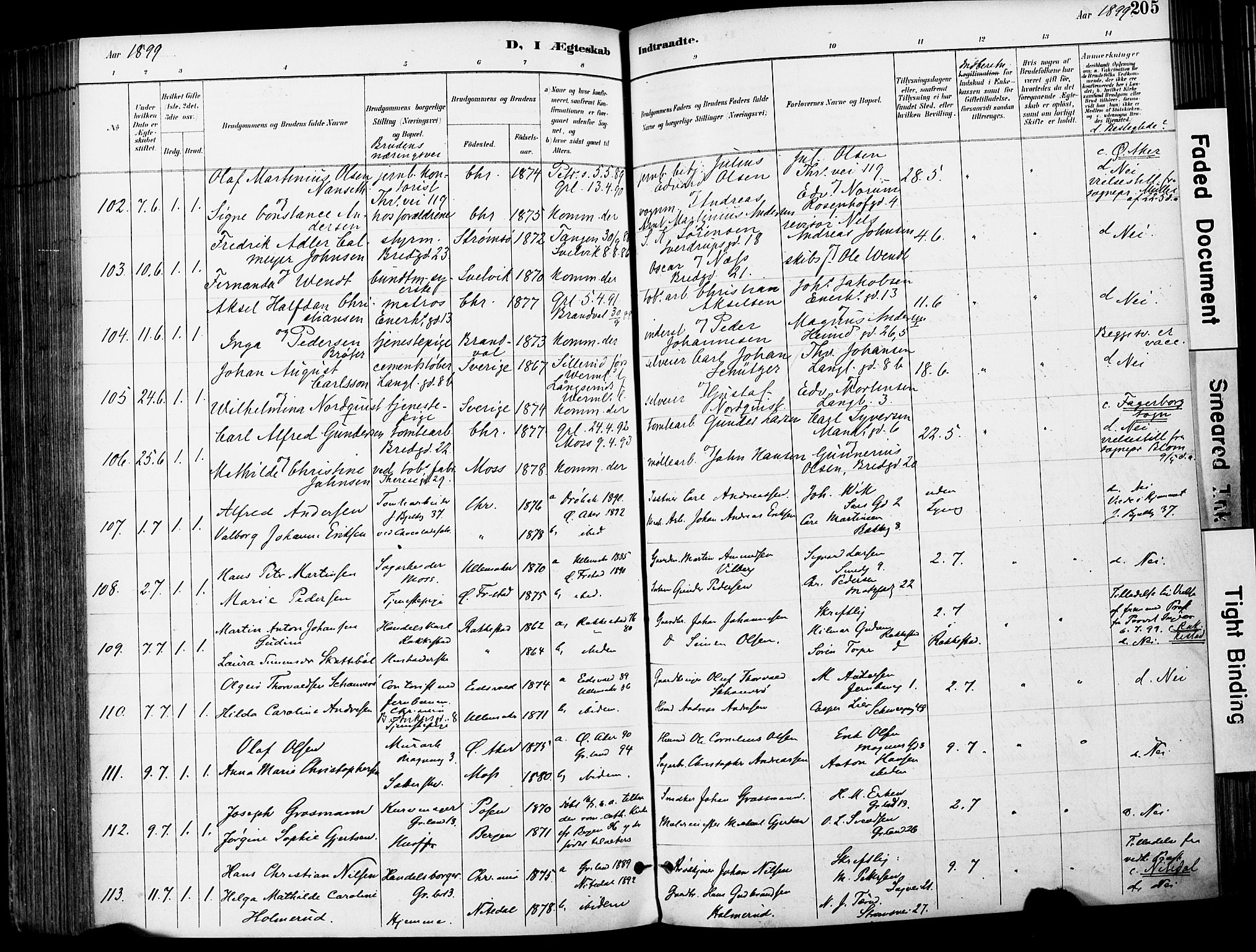 Grønland prestekontor Kirkebøker, AV/SAO-A-10848/F/Fa/L0013: Parish register (official) no. 13, 1887-1906, p. 205