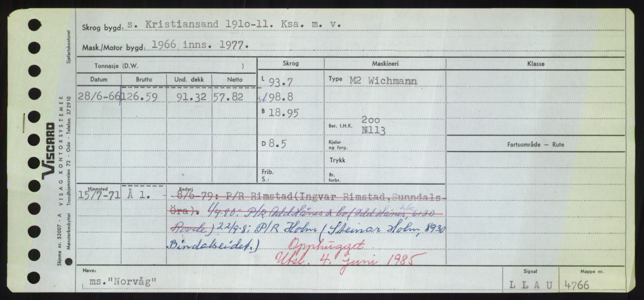 Sjøfartsdirektoratet med forløpere, Skipsmålingen, RA/S-1627/H/Hd/L0027: Fartøy, Norhop-Nør, p. 265