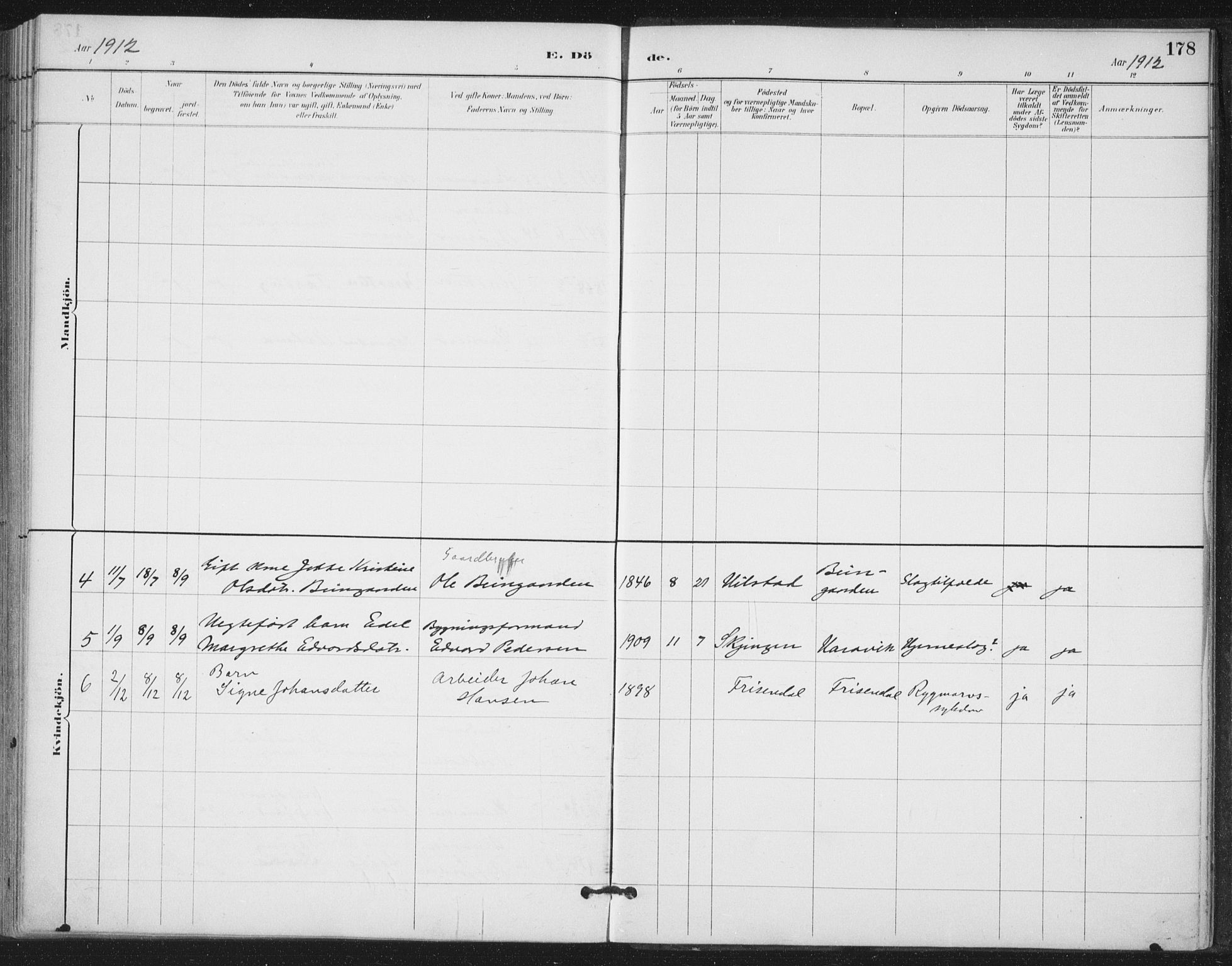 Ministerialprotokoller, klokkerbøker og fødselsregistre - Nord-Trøndelag, SAT/A-1458/772/L0603: Parish register (official) no. 772A01, 1885-1912, p. 178