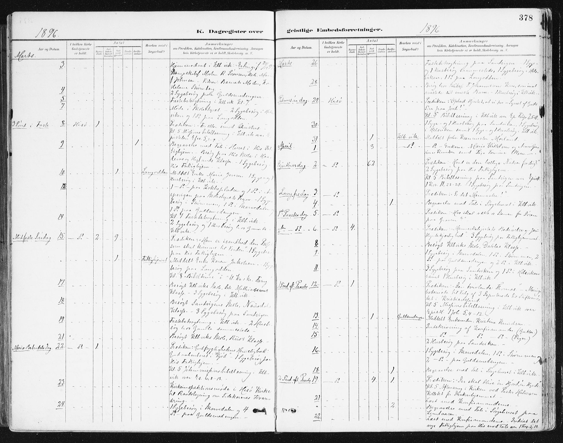 Hisøy sokneprestkontor, AV/SAK-1111-0020/F/Fa/L0004: Parish register (official) no. A 4, 1895-1917, p. 378