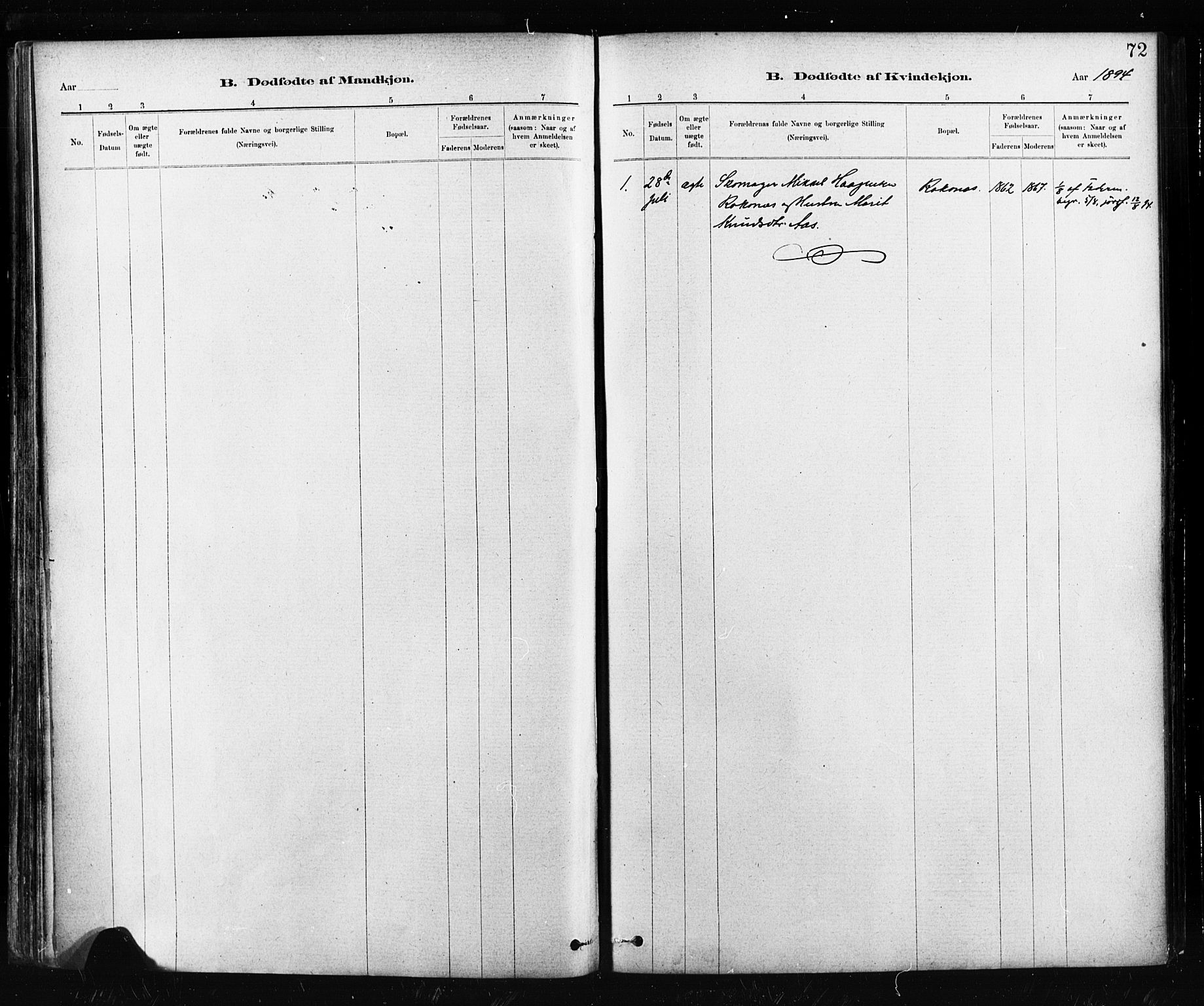 Ministerialprotokoller, klokkerbøker og fødselsregistre - Sør-Trøndelag, SAT/A-1456/674/L0871: Parish register (official) no. 674A03, 1880-1896, p. 72