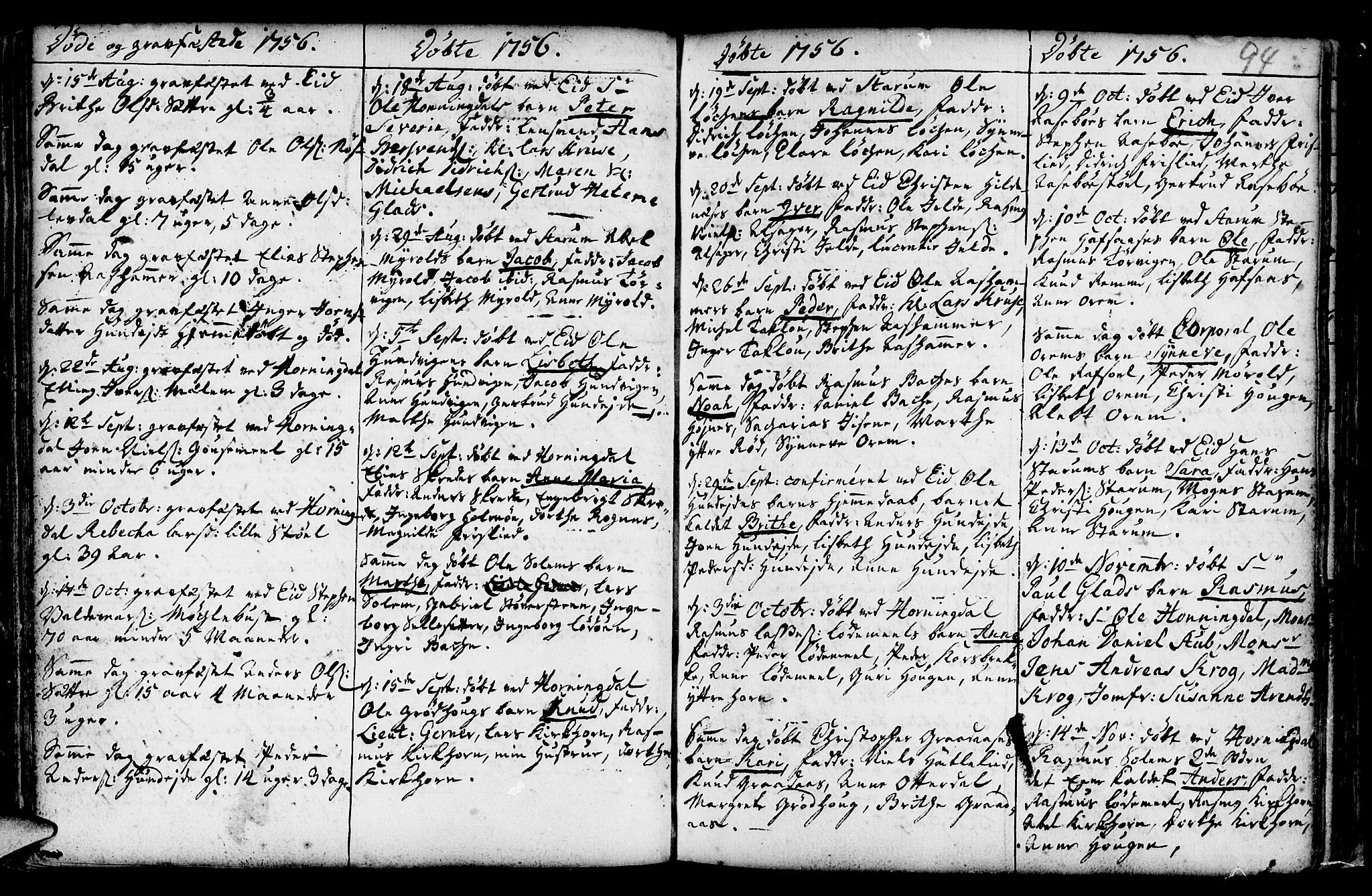 Eid sokneprestembete, AV/SAB-A-82301/H/Haa/Haaa/L0002: Parish register (official) no. A 2, 1741-1769, p. 94