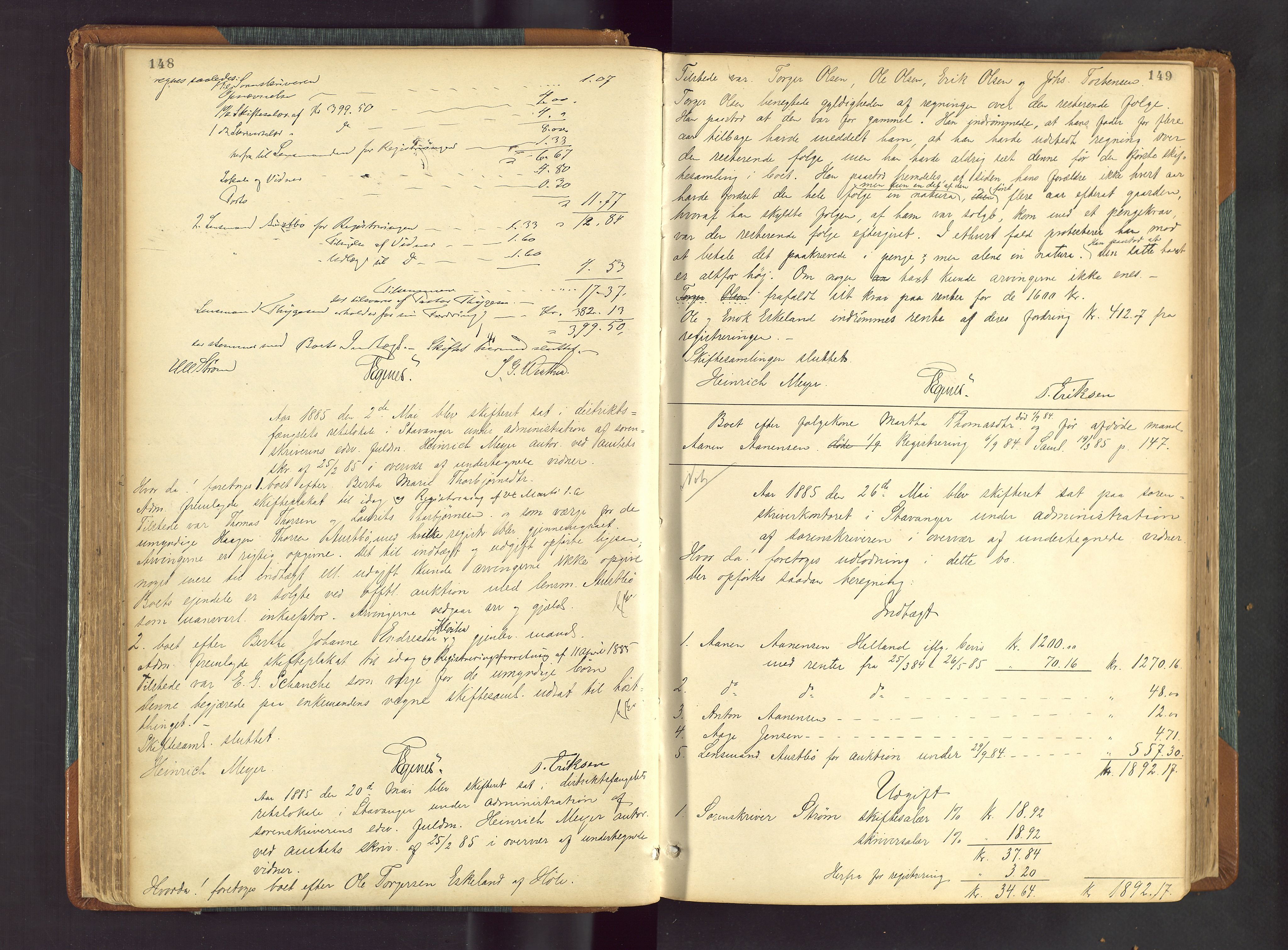 Ryfylke tingrett, AV/SAST-A-100055/001/IV/IVF/L0013: Skifteforhandlingsprotokoll D2 Høle og Rennesøy, 1880-1902, p. 148-149