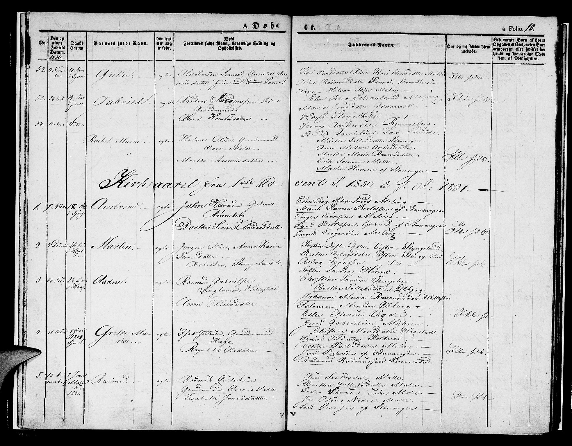 Håland sokneprestkontor, SAST/A-101802/001/30BA/L0005: Parish register (official) no. A 5, 1829-1841, p. 10