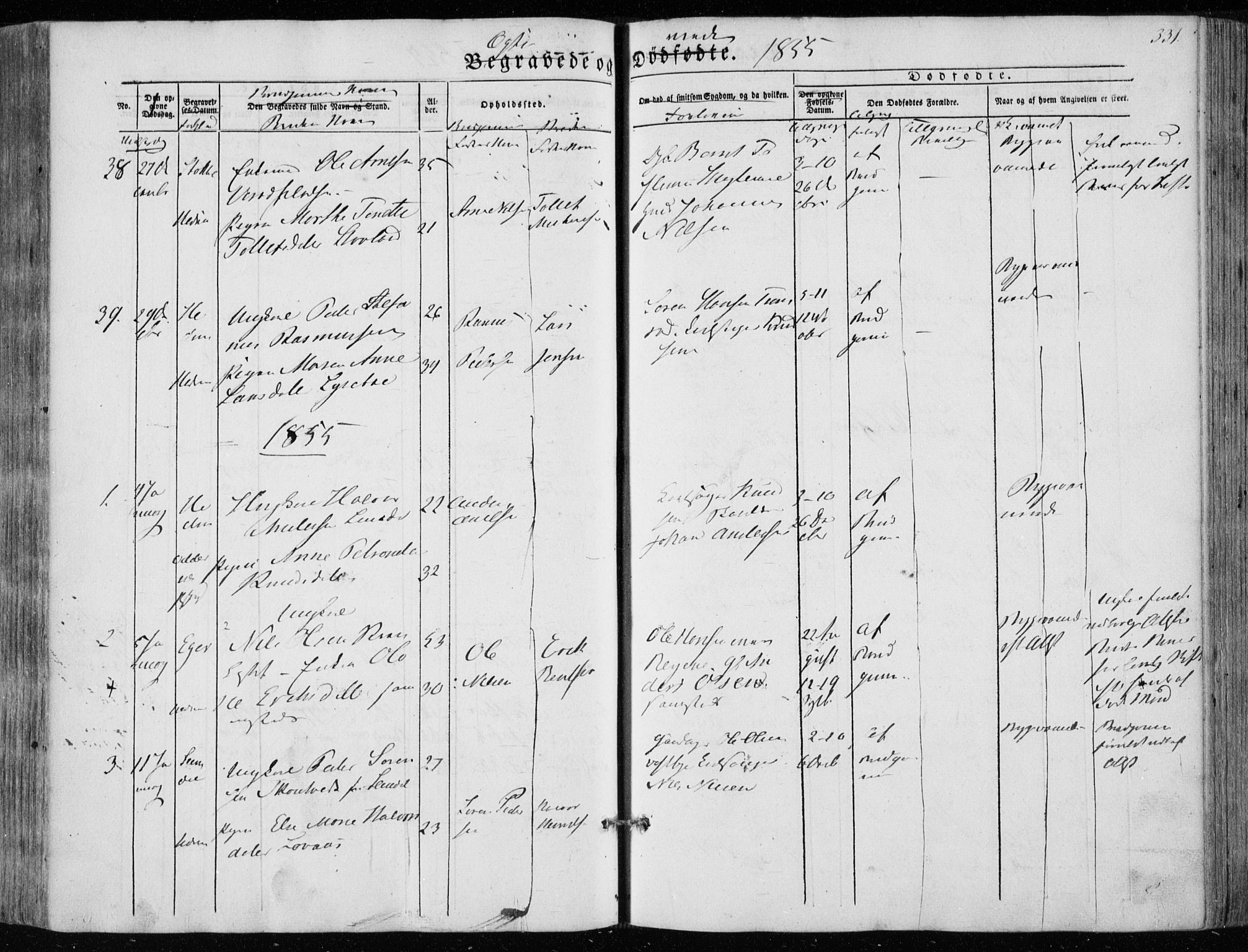 Hedrum kirkebøker, SAKO/A-344/F/Fa/L0006: Parish register (official) no. I 6, 1849-1857, p. 331