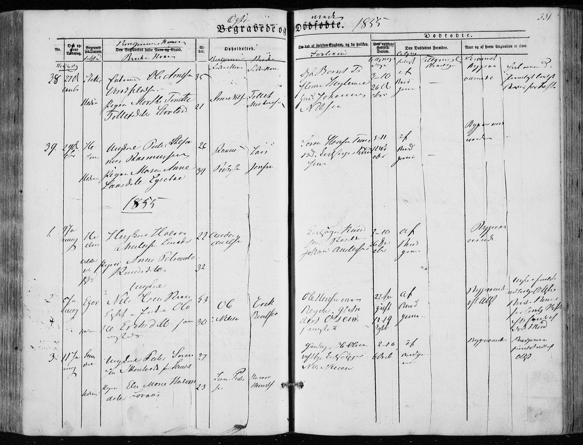 Hedrum kirkebøker, AV/SAKO-A-344/F/Fa/L0006: Parish register (official) no. I 6, 1849-1857, p. 331