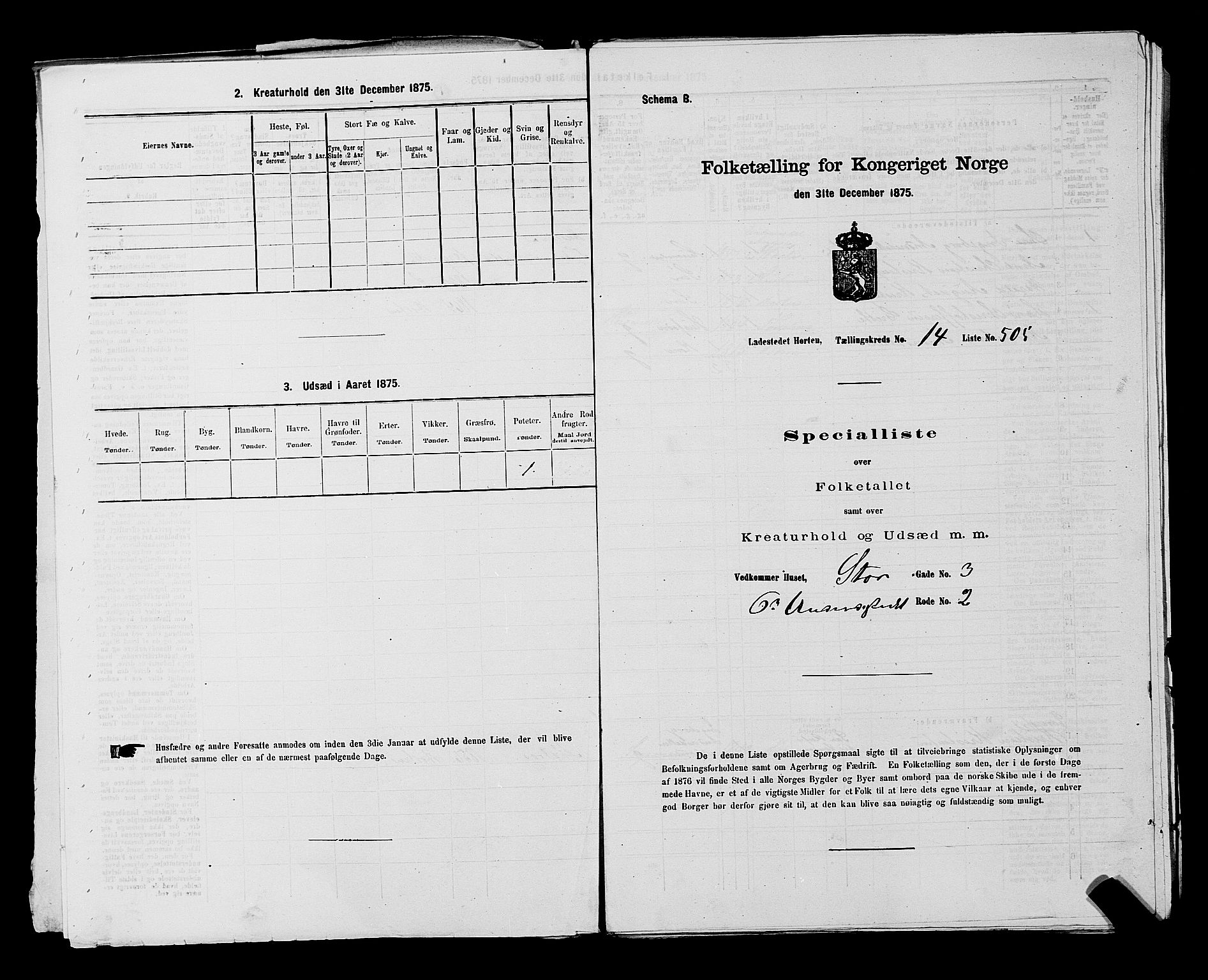 SAKO, 1875 census for 0703P Horten, 1875, p. 1130