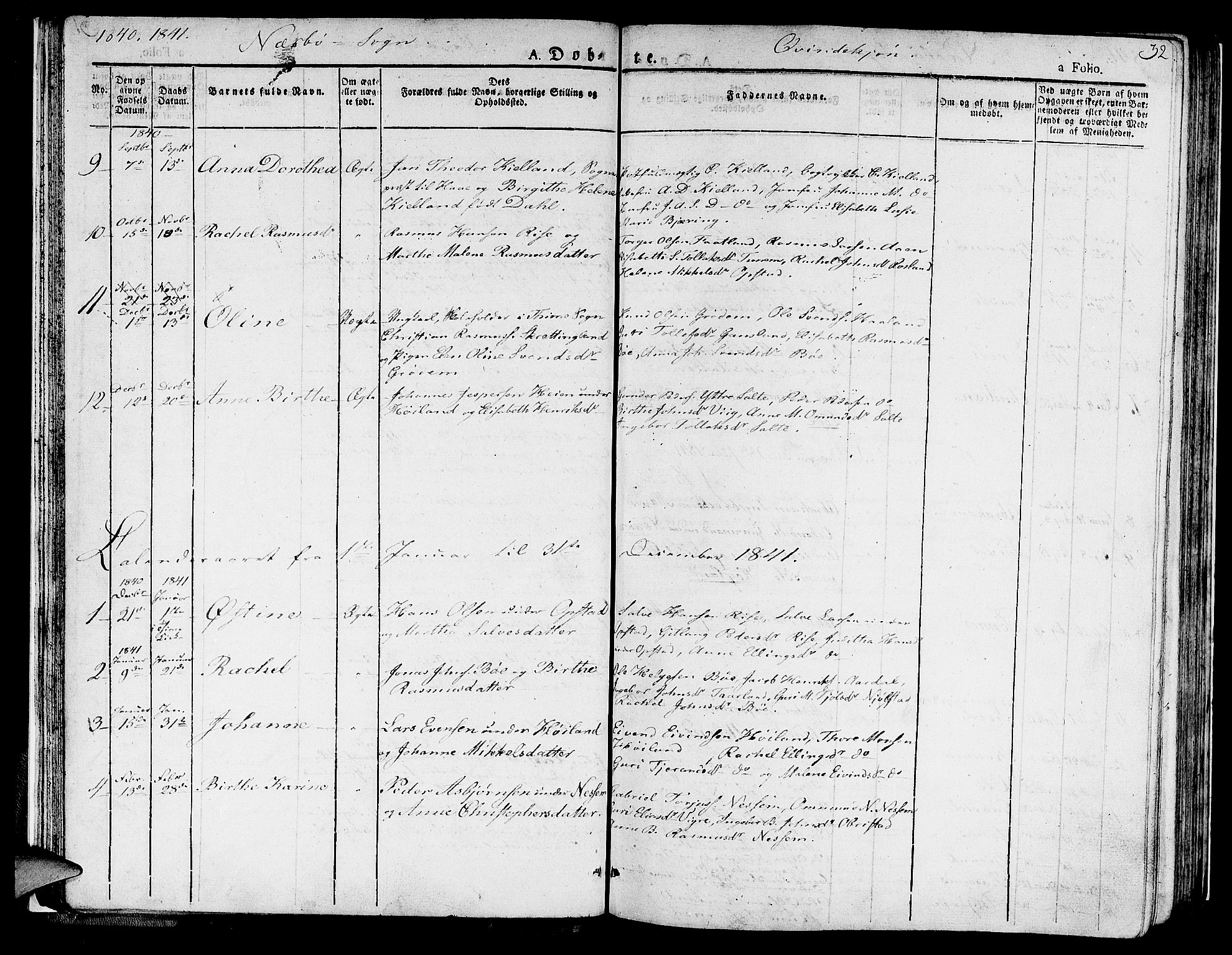 Hå sokneprestkontor, SAST/A-101801/001/30BA/L0004: Parish register (official) no. A 4.1 /1, 1826-1841, p. 32