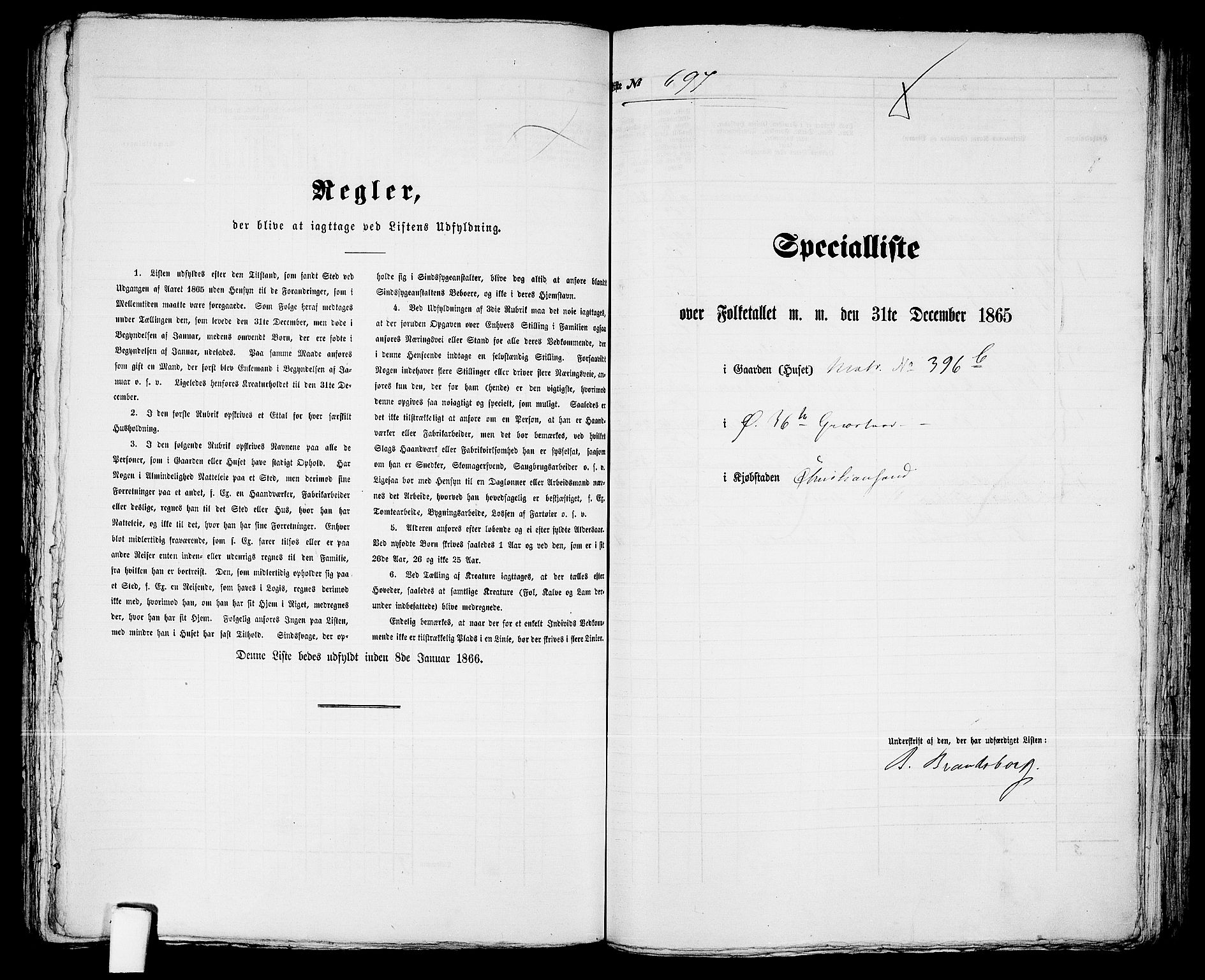 RA, 1865 census for Kristiansand, 1865, p. 1429