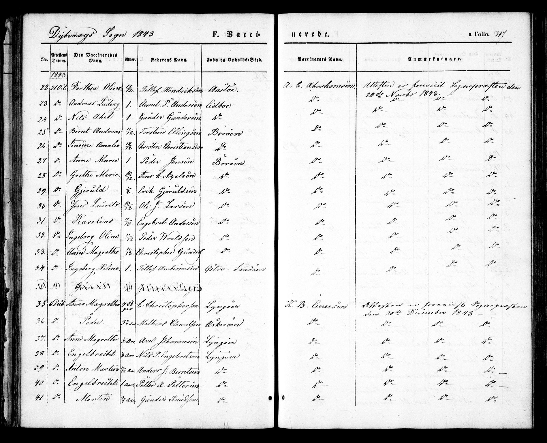 Dypvåg sokneprestkontor, AV/SAK-1111-0007/F/Fa/Faa/L0005: Parish register (official) no. A 5, 1841-1854, p. 347