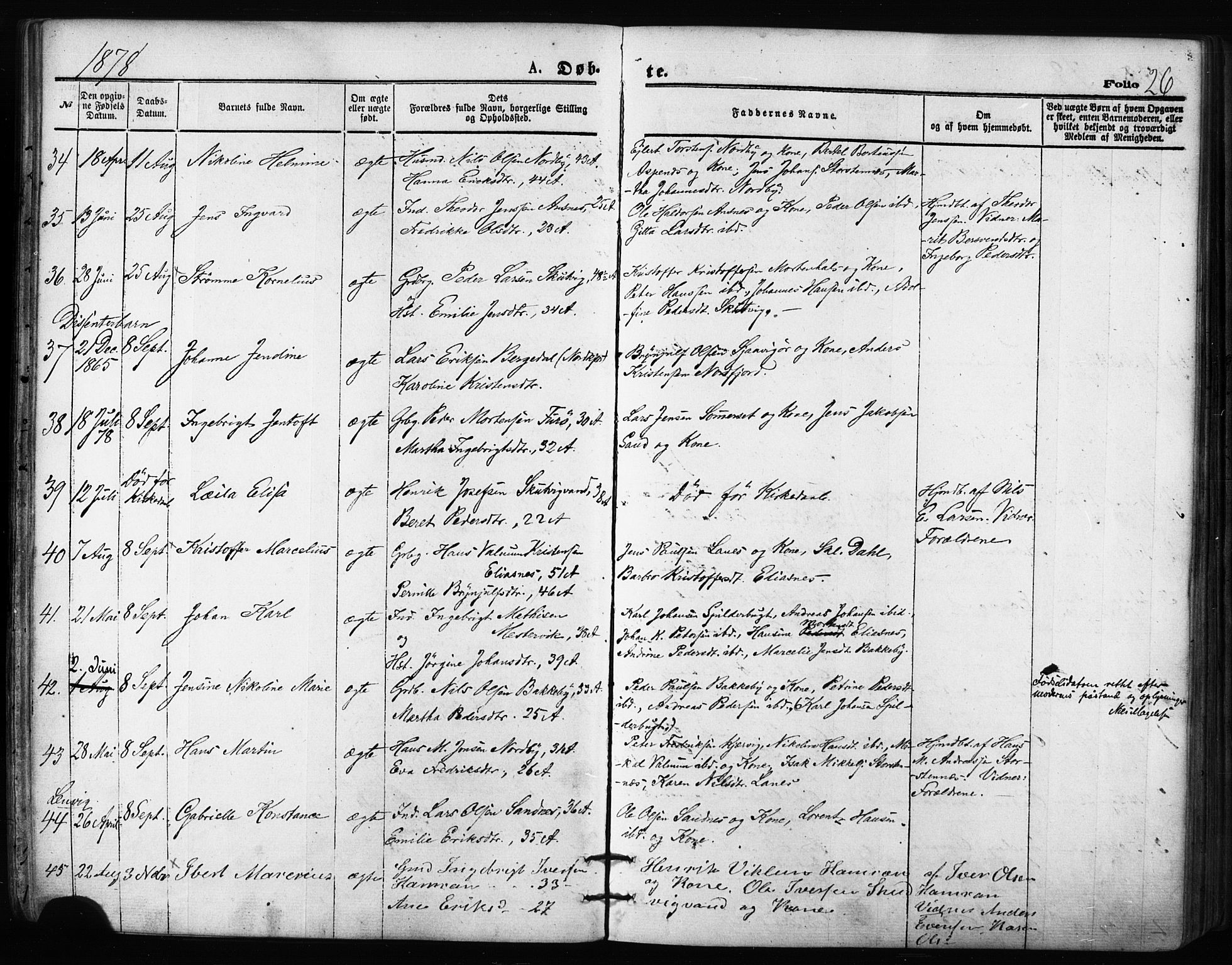 Balsfjord sokneprestembete, SATØ/S-1303/G/Ga/L0002kirke: Parish register (official) no. 2, 1871-1886, p. 26