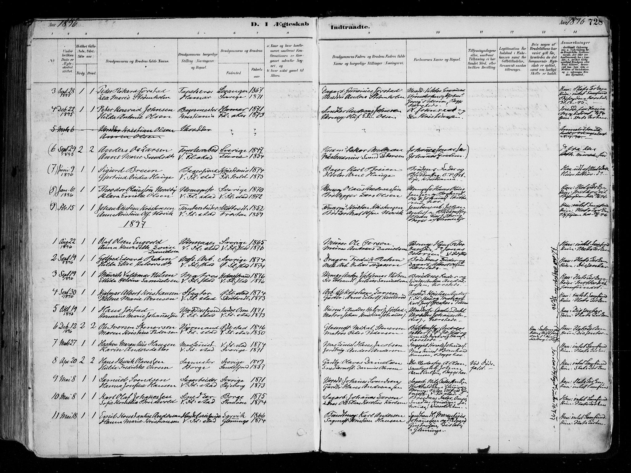Fredrikstad domkirkes prestekontor Kirkebøker, AV/SAO-A-10906/F/Fa/L0004: Parish register (official) no. 4, 1878-1907, p. 728