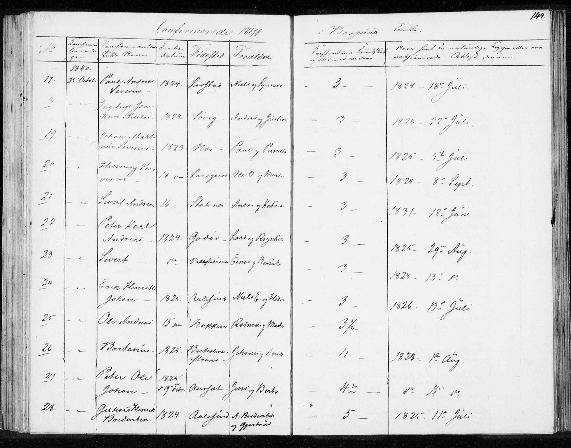 Ministerialprotokoller, klokkerbøker og fødselsregistre - Møre og Romsdal, AV/SAT-A-1454/528/L0414: Curate's parish register no. 528B02, 1833-1844, p. 144