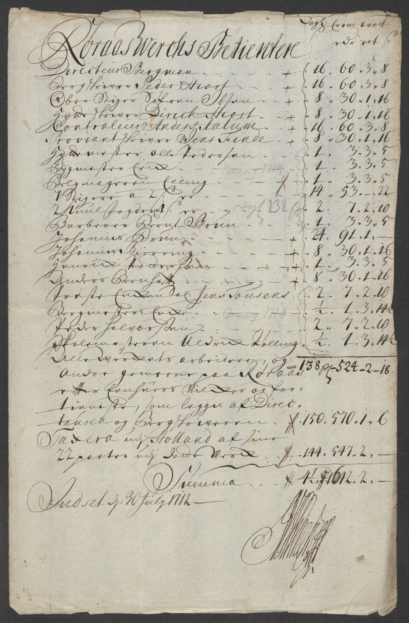 Rentekammeret inntil 1814, Reviderte regnskaper, Fogderegnskap, RA/EA-4092/R60/L3963: Fogderegnskap Orkdal og Gauldal, 1712, p. 321