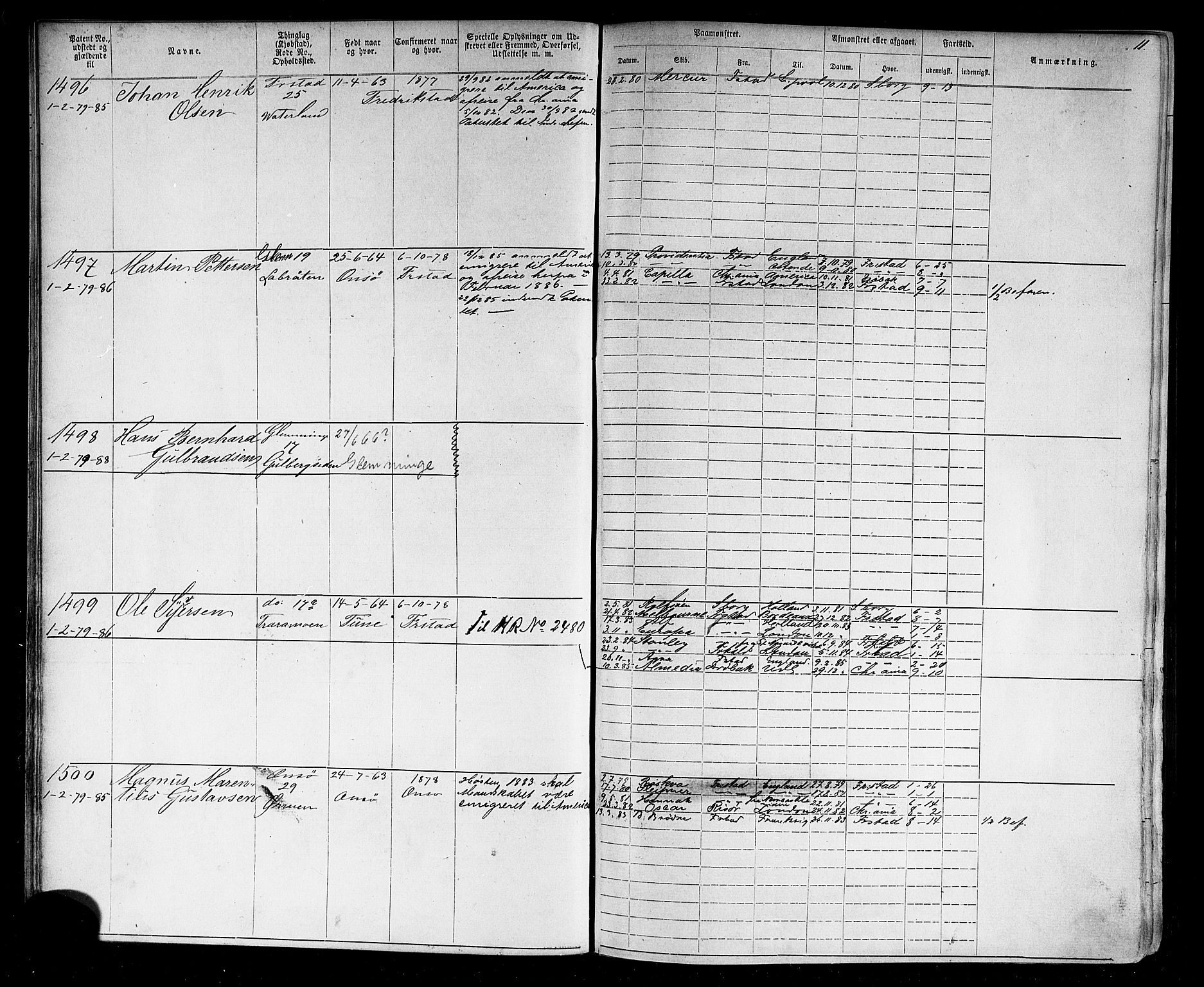 Fredrikstad mønstringskontor, AV/SAO-A-10569b/F/Fc/Fca/L0004: Annotasjonsrulle, 1885-1893, p. 13