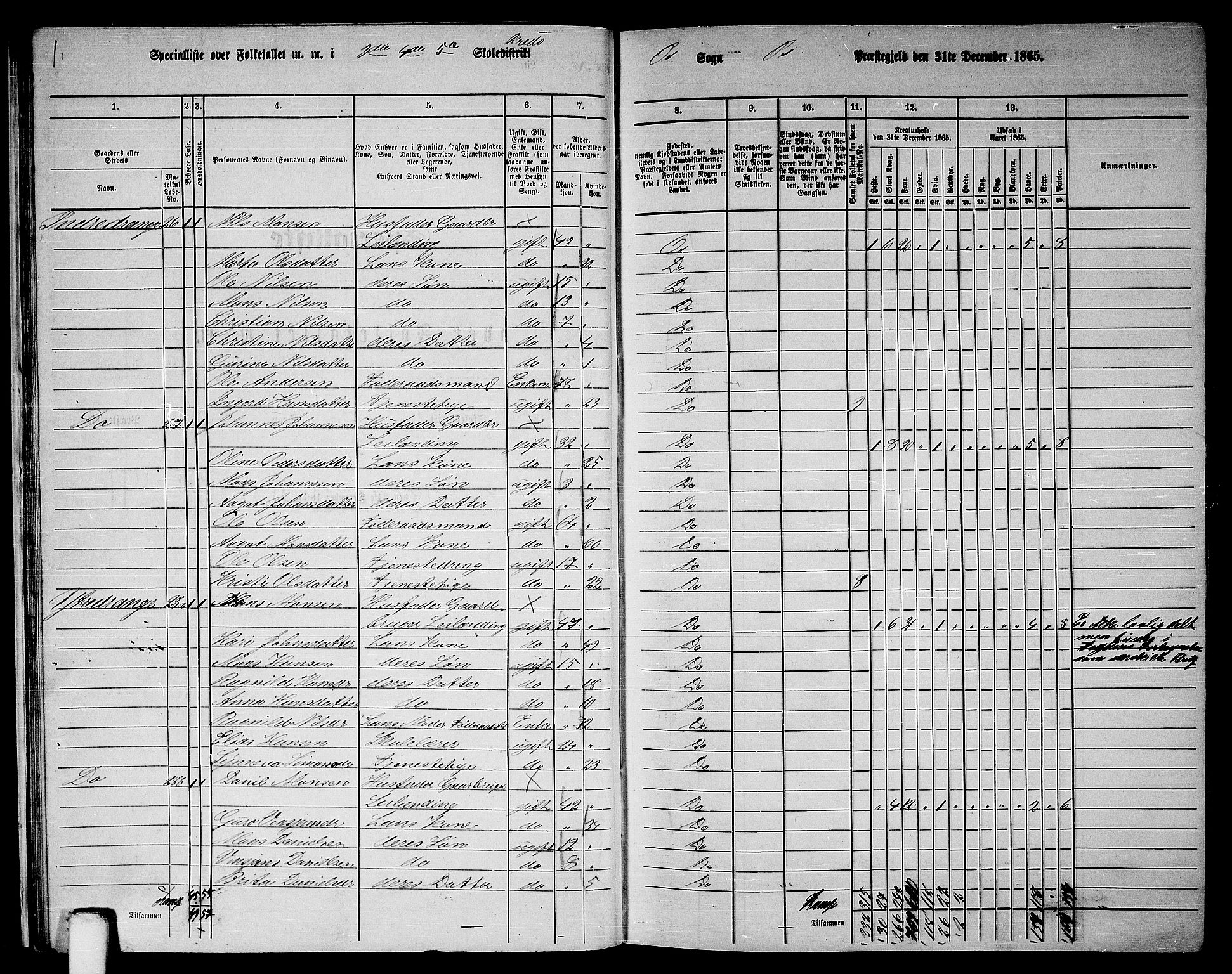 RA, 1865 census for Os, 1865, p. 25