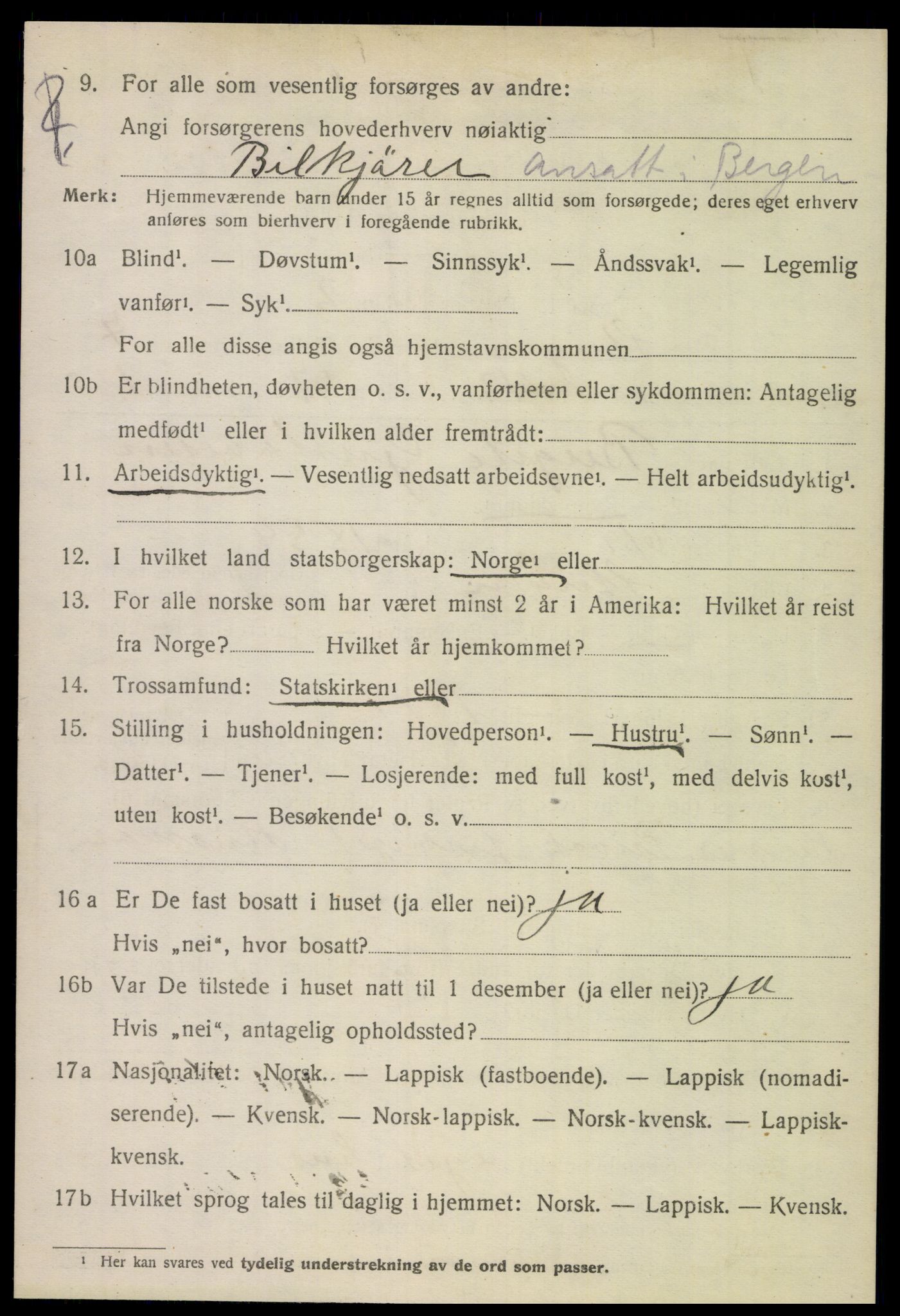 SAT, 1920 census for Steigen, 1920, p. 3239