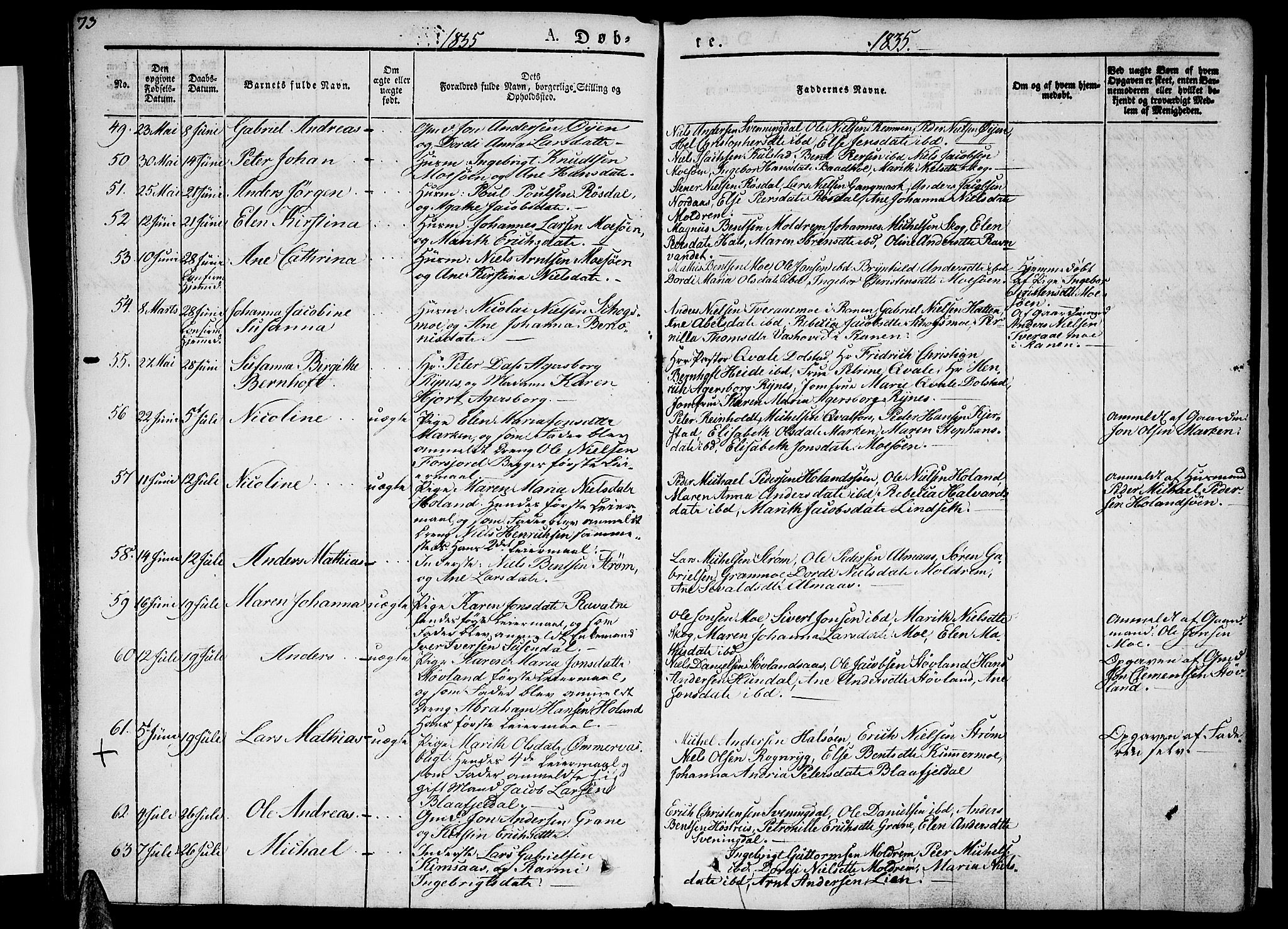 Ministerialprotokoller, klokkerbøker og fødselsregistre - Nordland, AV/SAT-A-1459/820/L0289: Parish register (official) no. 820A10, 1826-1845, p. 73