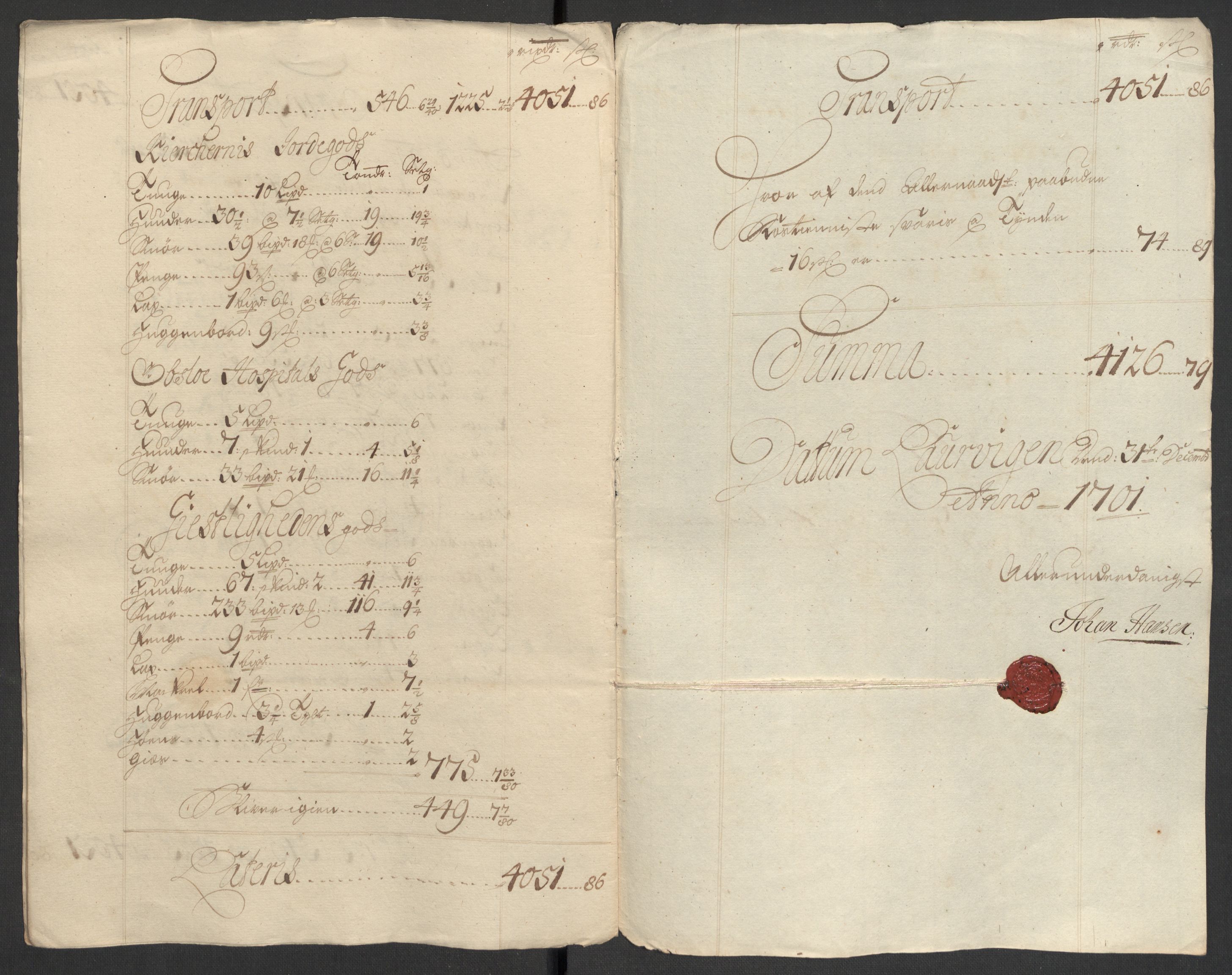 Rentekammeret inntil 1814, Reviderte regnskaper, Fogderegnskap, AV/RA-EA-4092/R33/L1976: Fogderegnskap Larvik grevskap, 1698-1701, p. 321