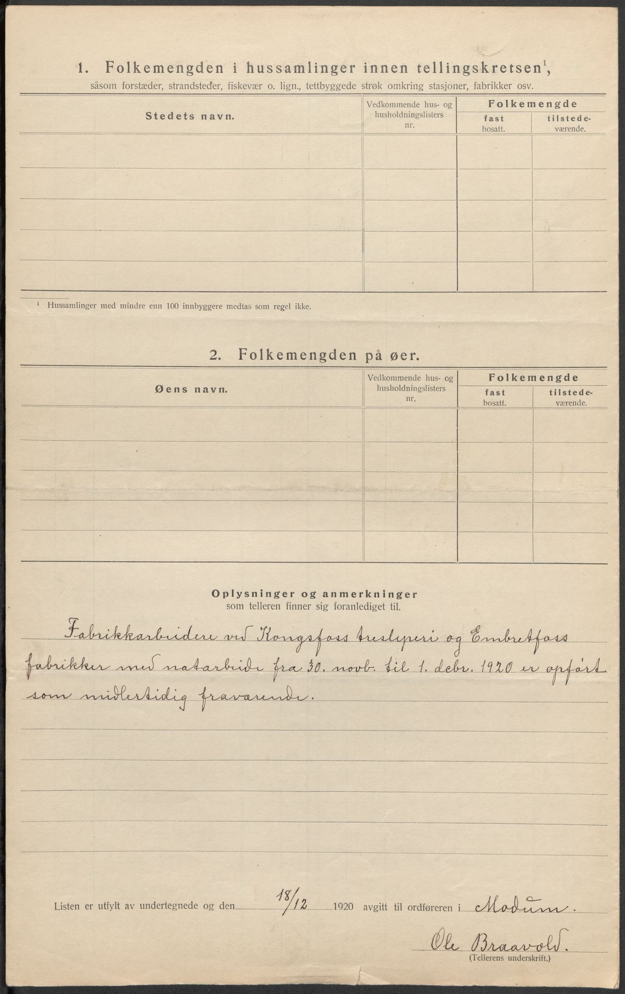 SAKO, 1920 census for Modum, 1920, p. 77