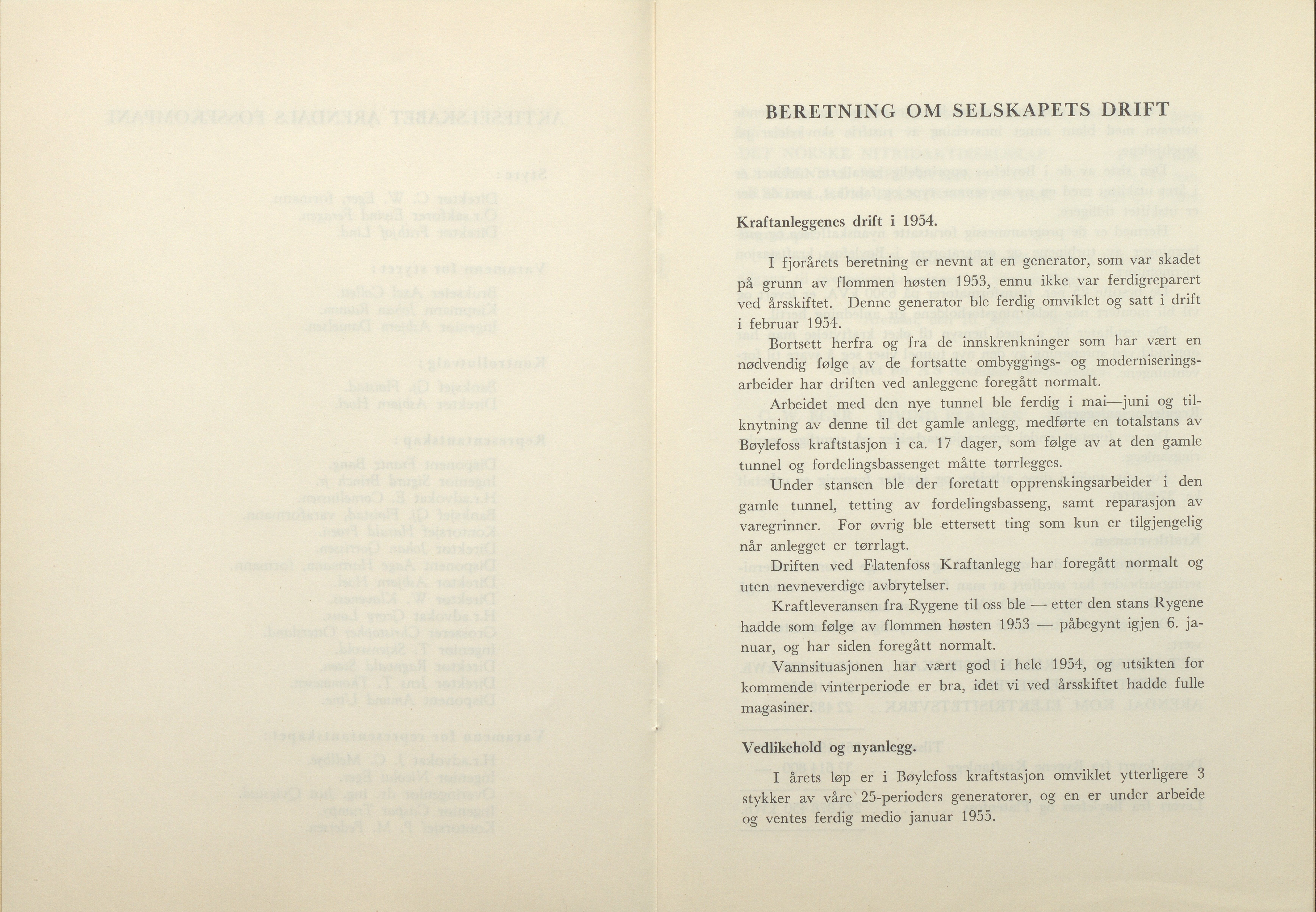 Arendals Fossekompani, AAKS/PA-2413/X/X01/L0001/0012: Beretninger, regnskap, balansekonto, gevinst- og tapskonto / Beretning, regnskap 1945 - 1962, 1945-1962, p. 57