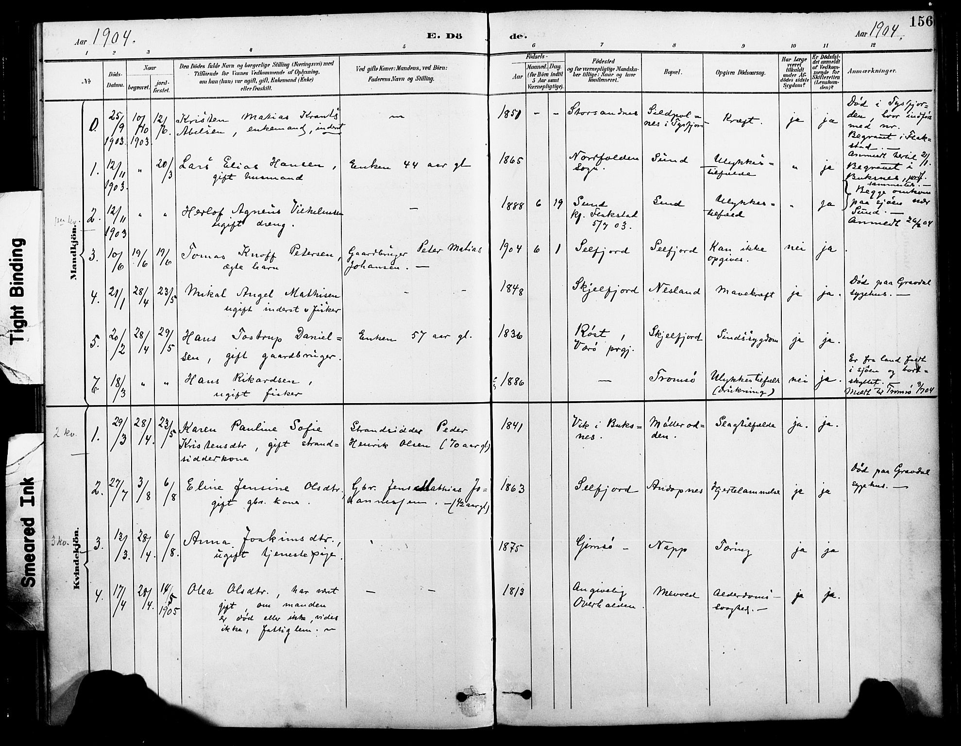 Ministerialprotokoller, klokkerbøker og fødselsregistre - Nordland, AV/SAT-A-1459/885/L1205: Parish register (official) no. 885A06, 1892-1905, p. 156