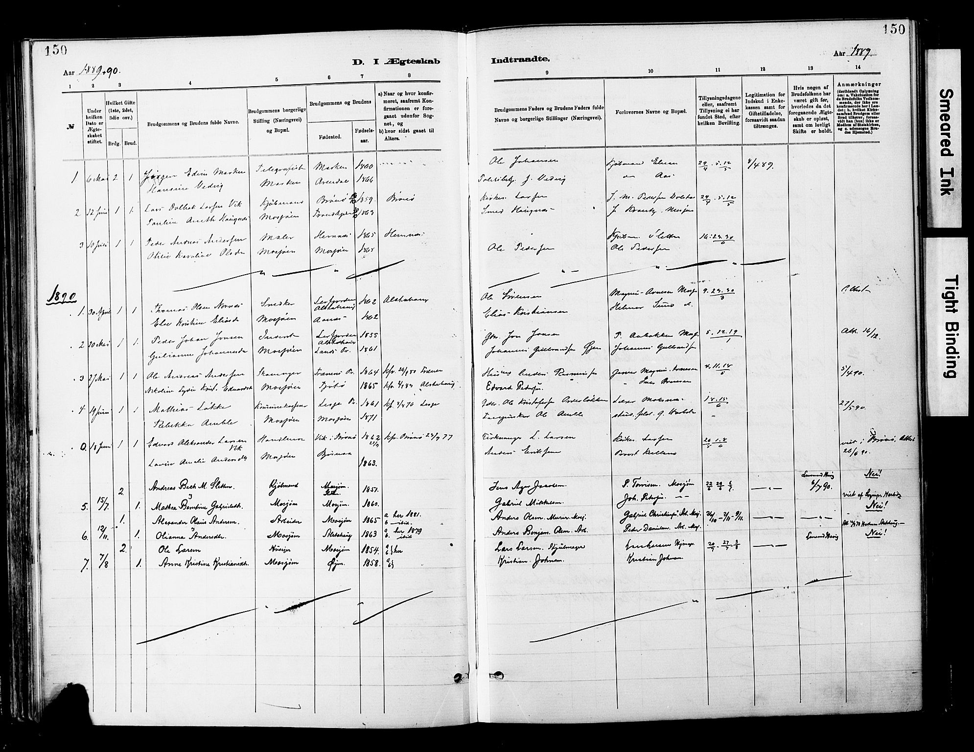 Ministerialprotokoller, klokkerbøker og fødselsregistre - Nordland, SAT/A-1459/820/L0296: Parish register (official) no. 820A17, 1880-1903, p. 150