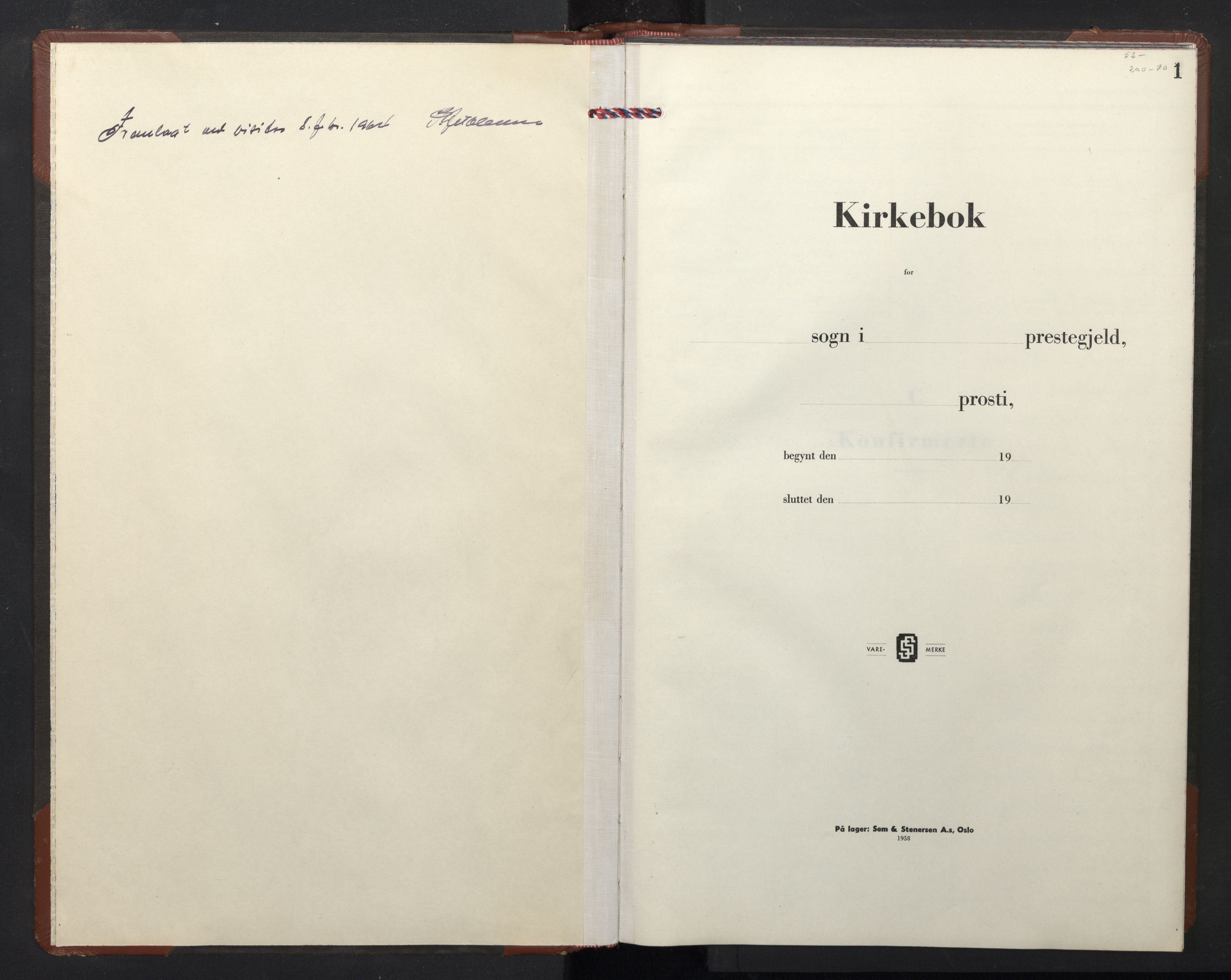Slettebakken Sokneprestembete, SAB/A-77901/H/Hab: Parish register (copy) no. B 1, 1960-1977, p. 0b-1a