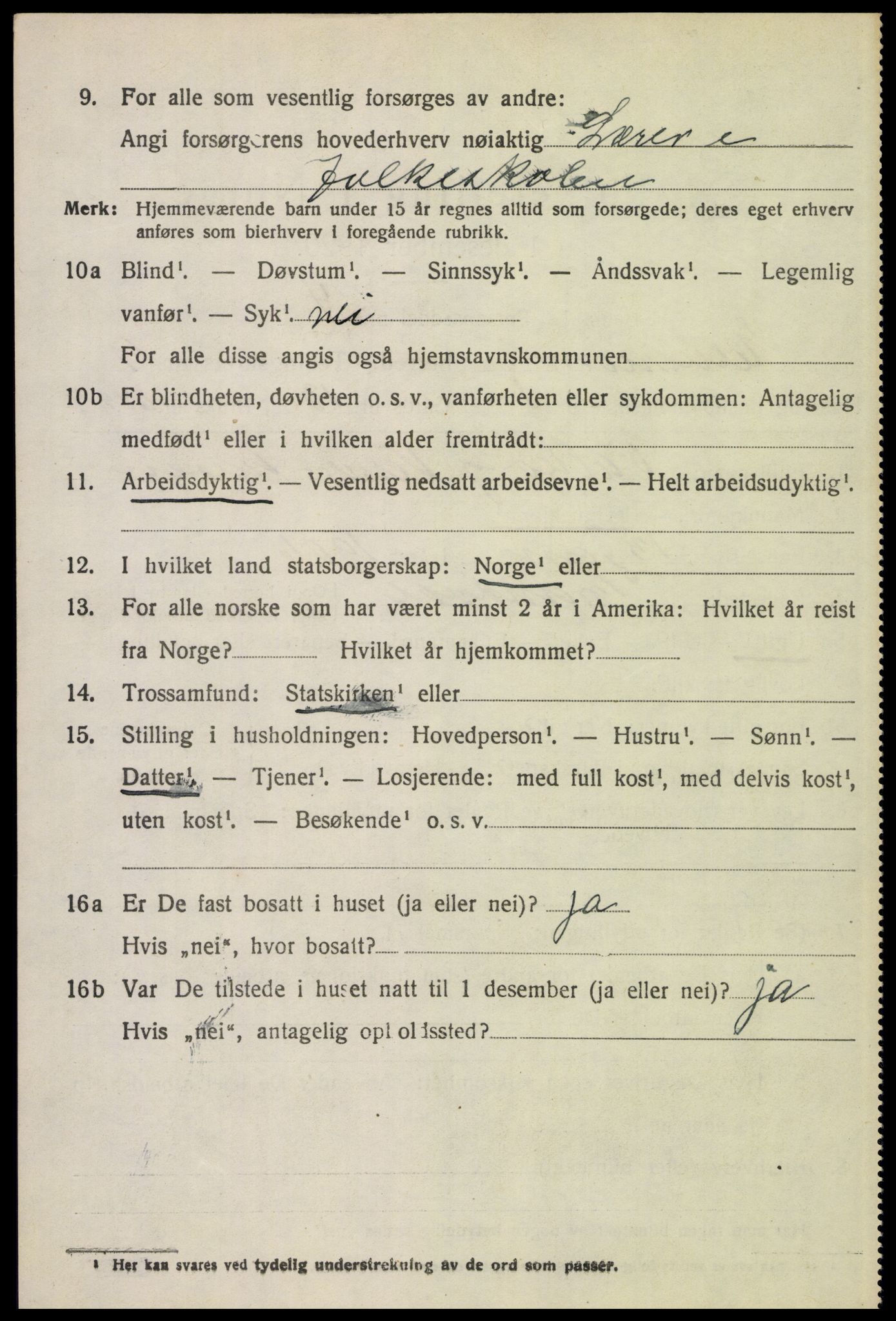 SAH, 1920 census for Elverum, 1920, p. 15567