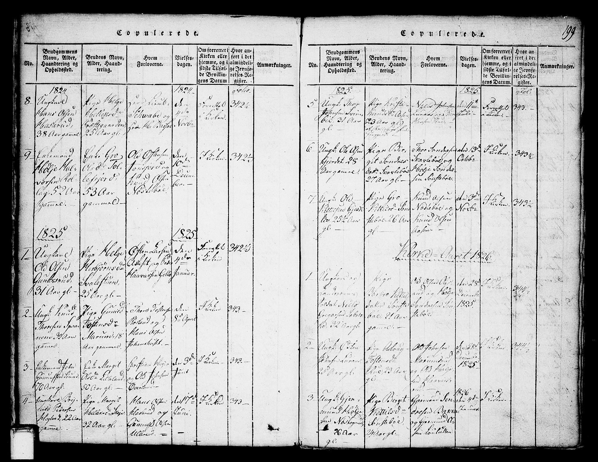 Tinn kirkebøker, SAKO/A-308/G/Ga/L0001: Parish register (copy) no. I 1, 1815-1850, p. 199