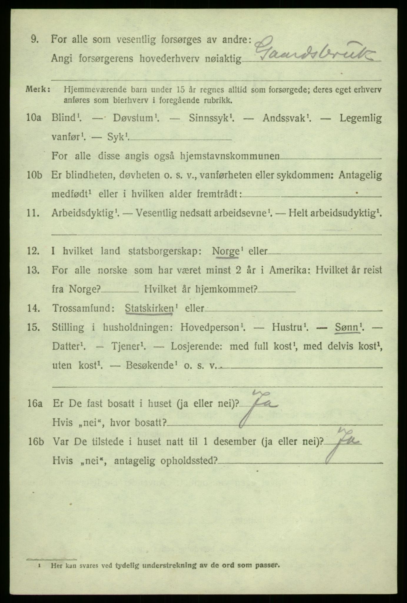 SAB, 1920 census for Masfjorden, 1920, p. 4458