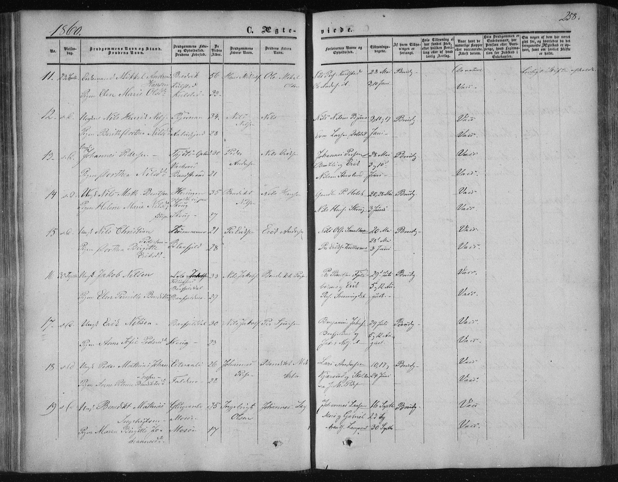 Ministerialprotokoller, klokkerbøker og fødselsregistre - Nordland, AV/SAT-A-1459/820/L0293: Parish register (official) no. 820A14, 1855-1865, p. 258