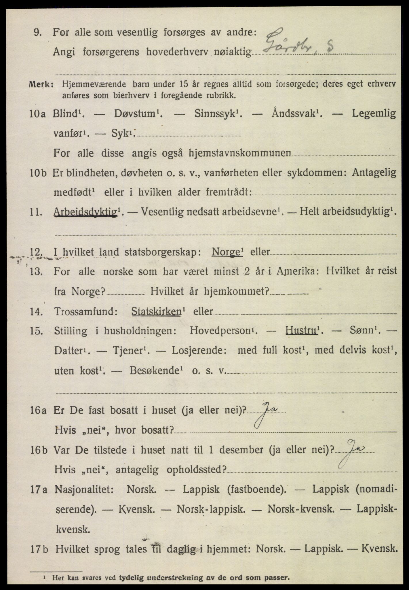 SAT, 1920 census for Namdalseid, 1920, p. 2931