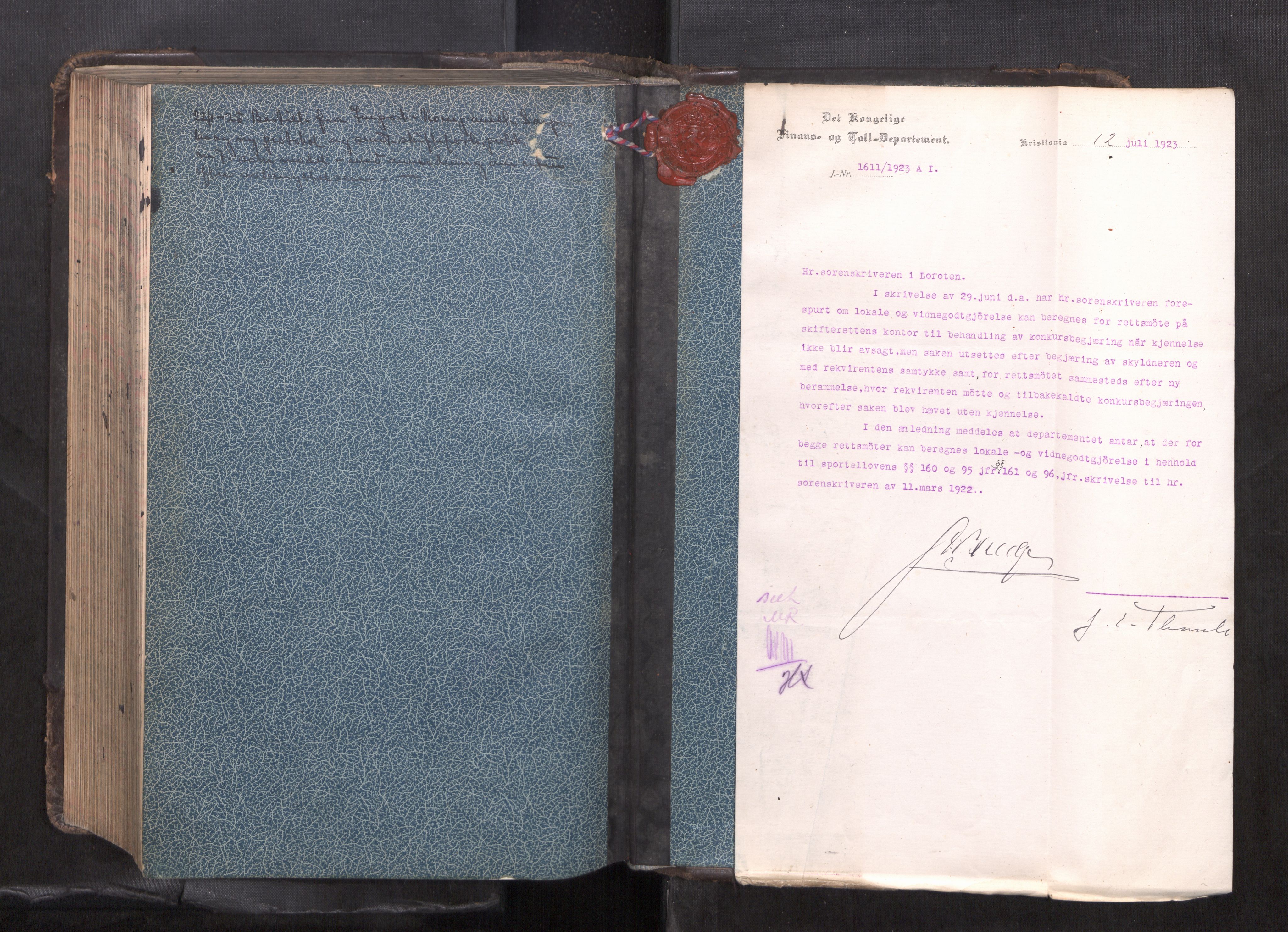 Lofoten sorenskriveri, SAT/A-0017/1/3/3B/L0011: Skifteforhandlings-protokoll, 1922-1925